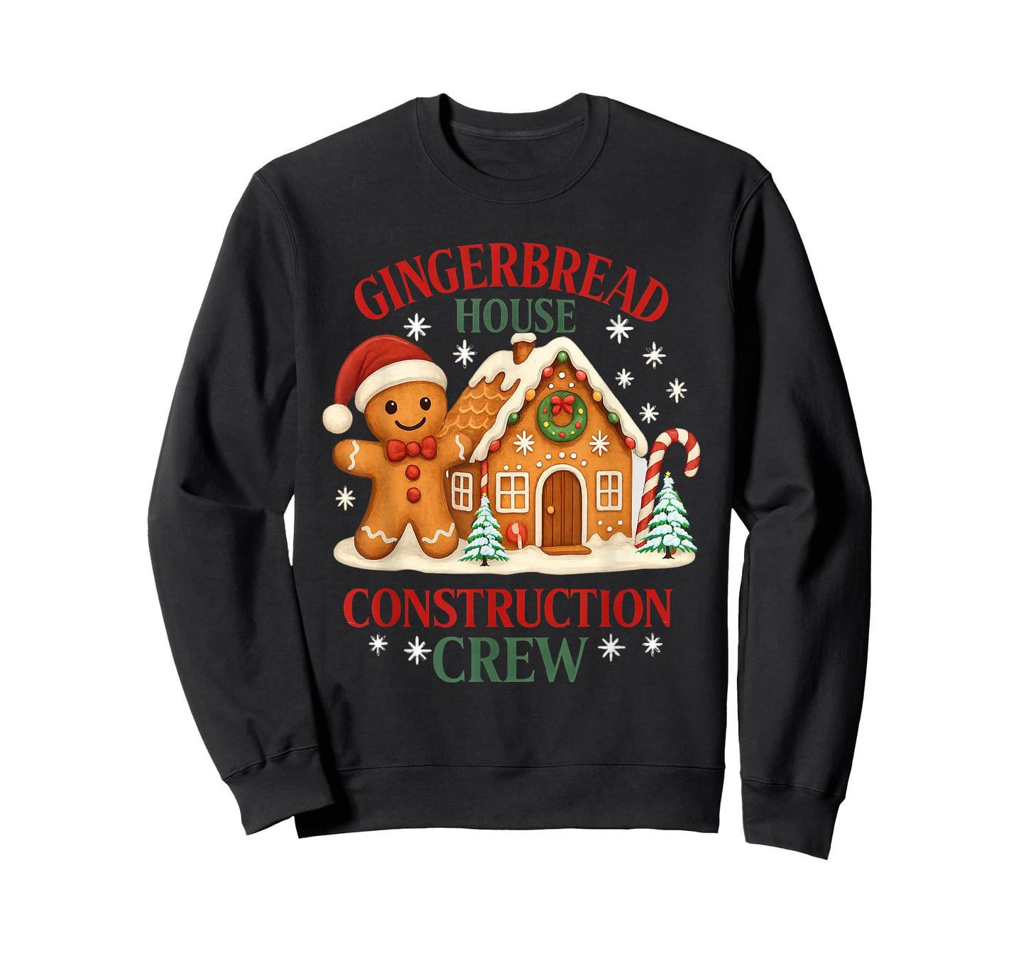 Gingerbread House Construction Crew Christmas Holiday Tee T-Shirt