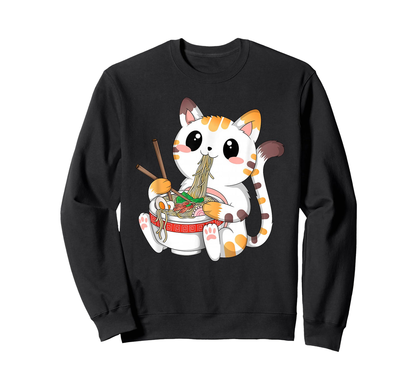 Japanese Anime Cat Ramen Noodles Kawaii Neko Women Men T-Shirt