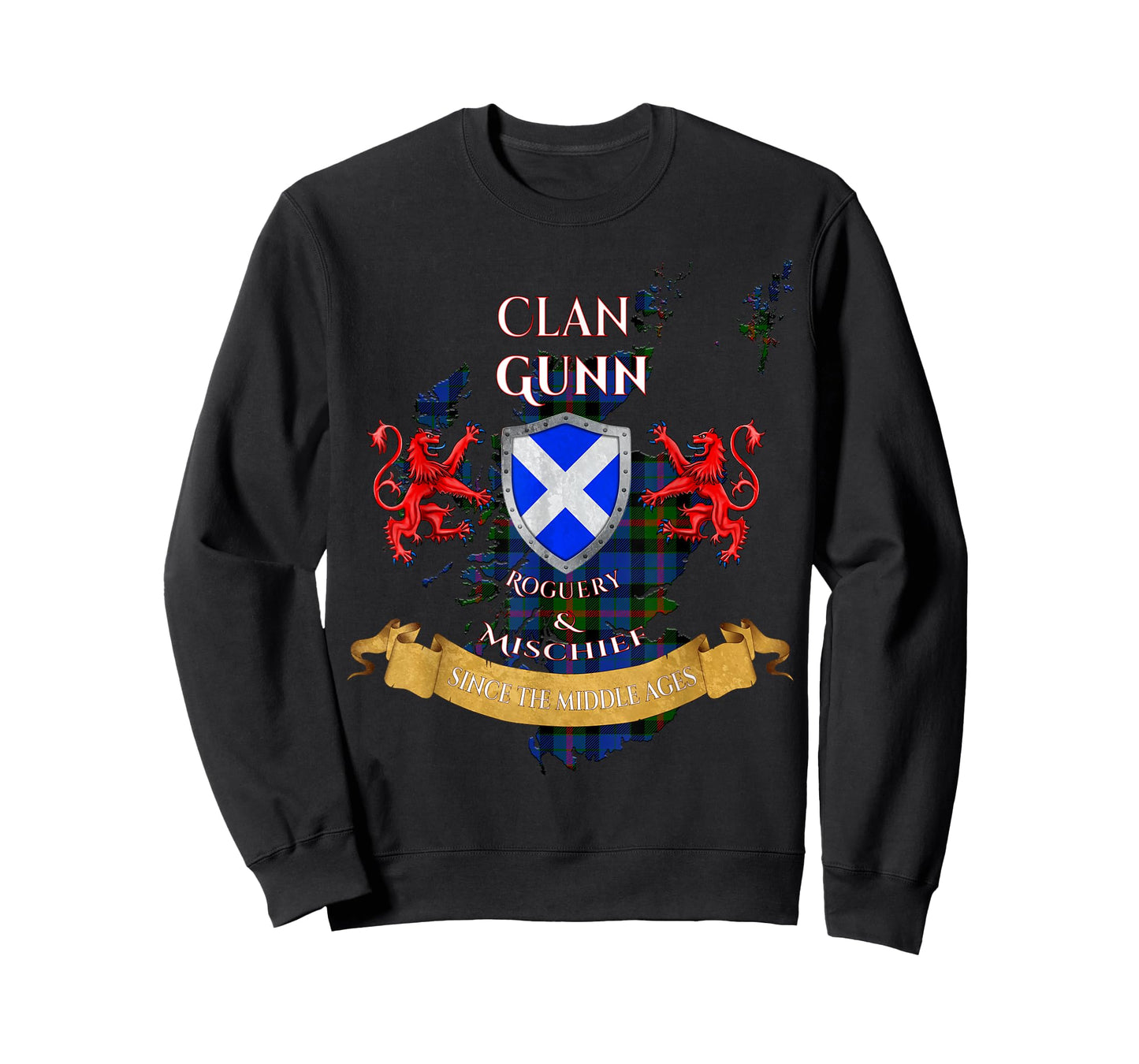 Gunn Scottish Family Clan Middle Ages Mischief T-Shirt