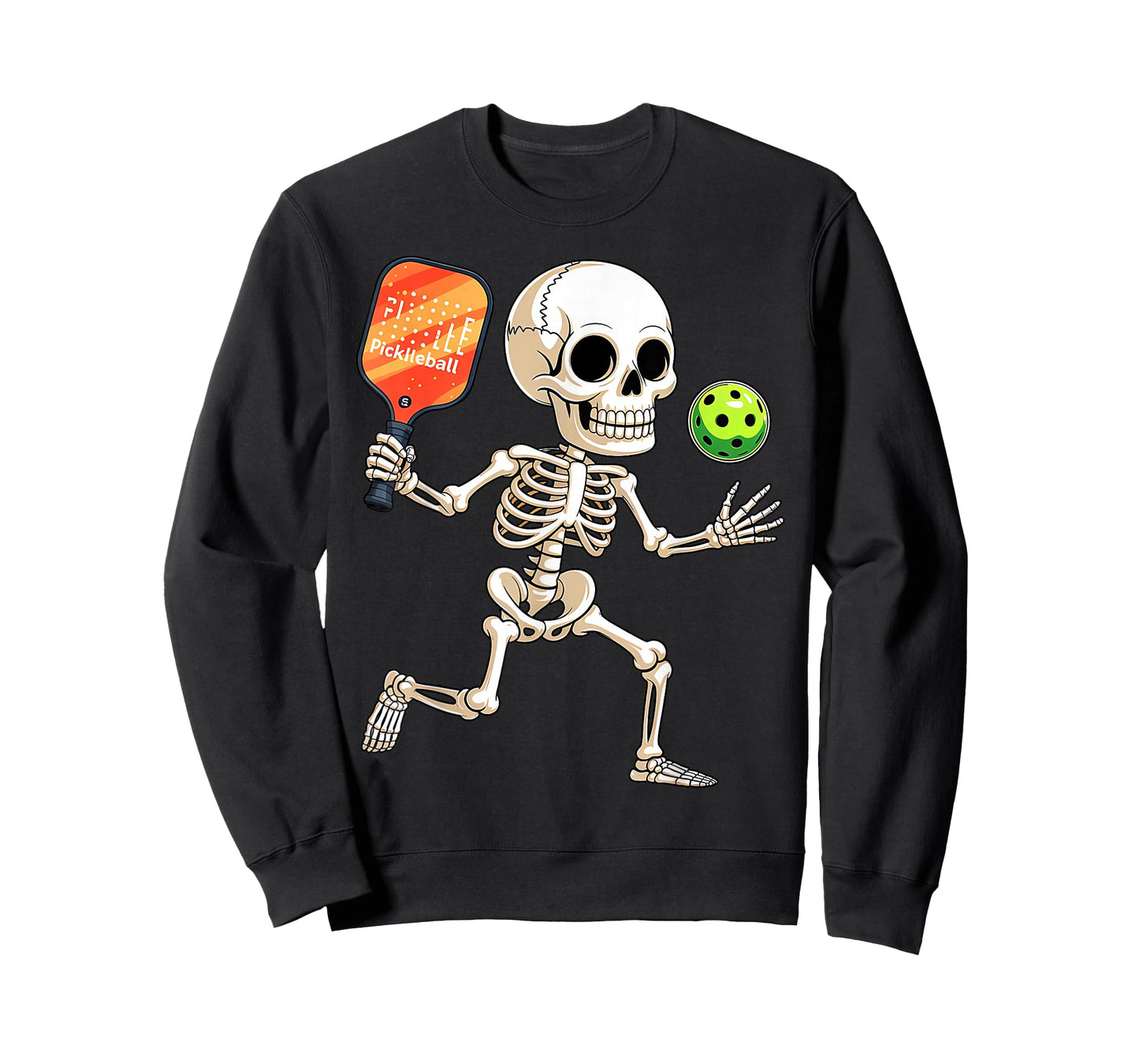 Skeleton Playing Pickle Ball Halloween Costume Funny Men Boy T-Shirt
