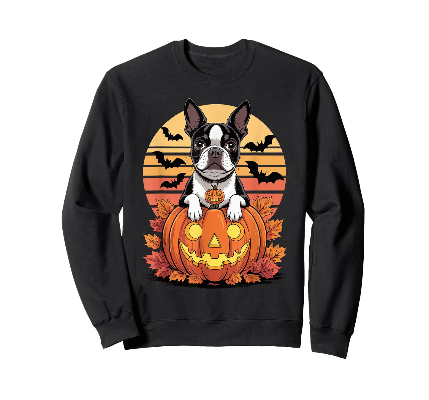 Halloween Retro Boston Terrier T-Shirt