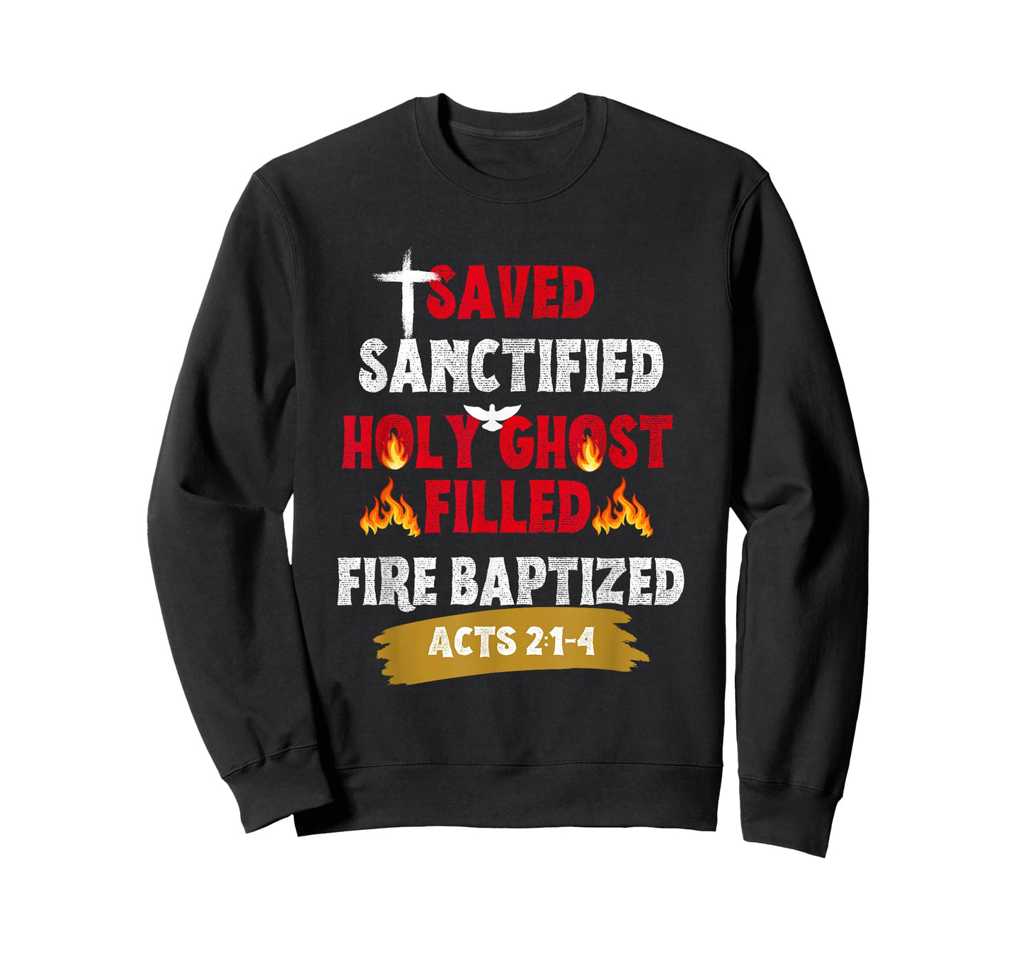 Saved Sanctified Holy Ghost Filled Fired Baptized Pentecost T-Shirt