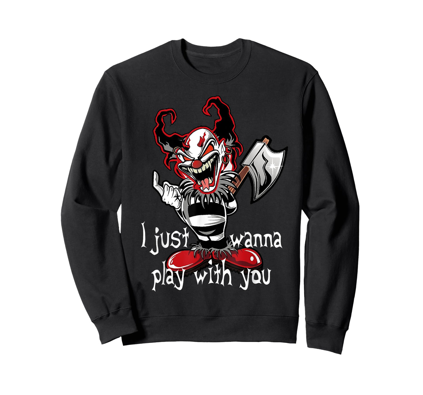 Evil Clown Horror Killer I Just Wanna Play Scary Halloween T-Shirt