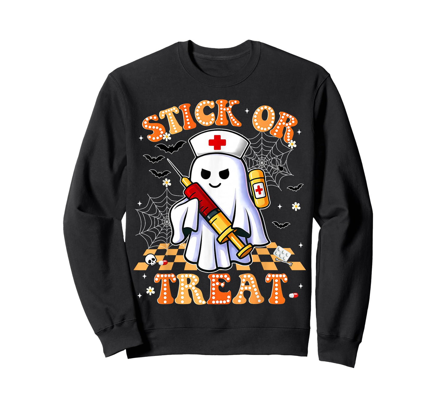 Funny Trick Or Treat Boo Nurse Halloween Costumes Men Women T-Shirt