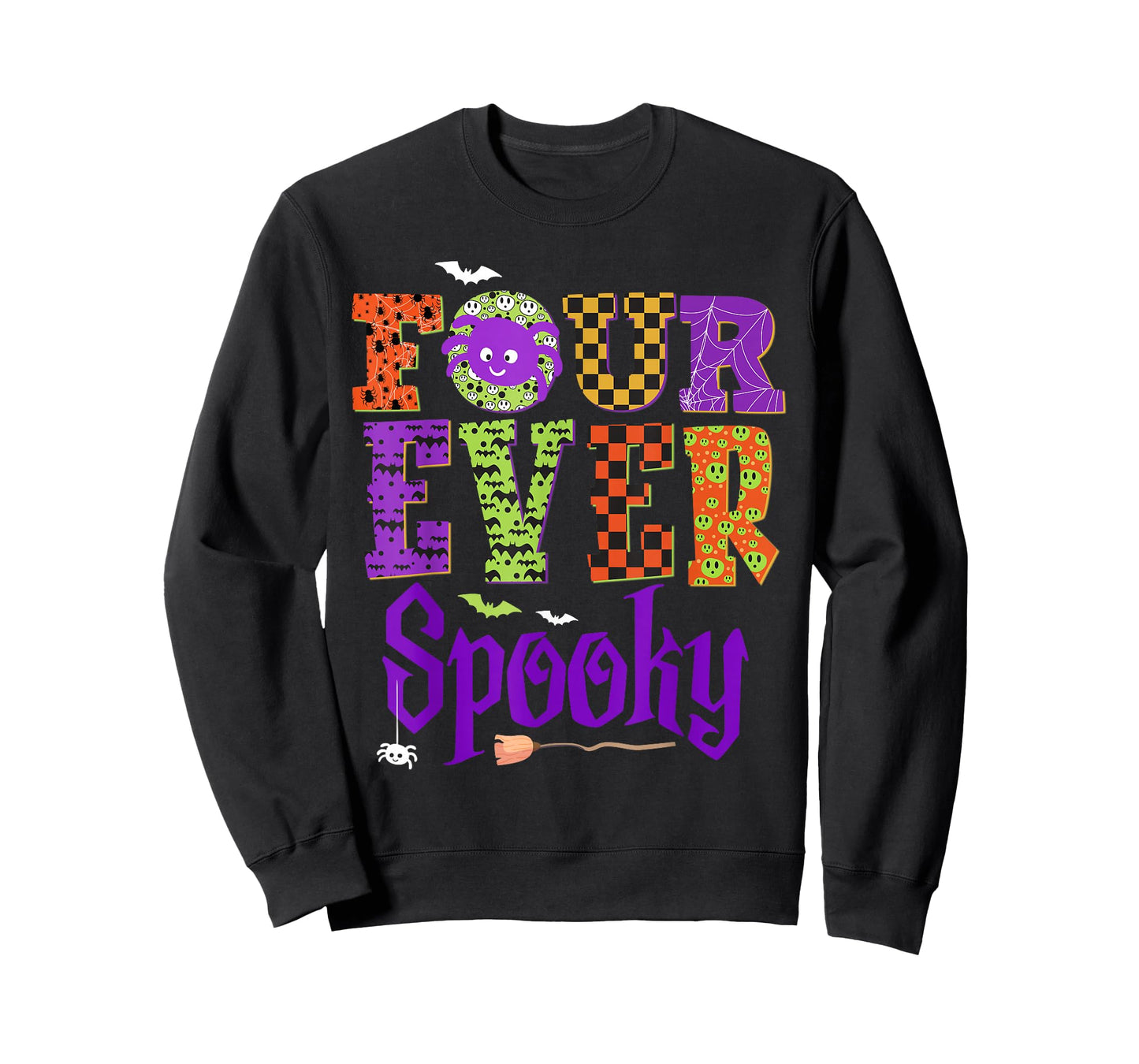 Four Ever Spooky Ghost Halloween 4th Birthday Party Kids T-Shirt