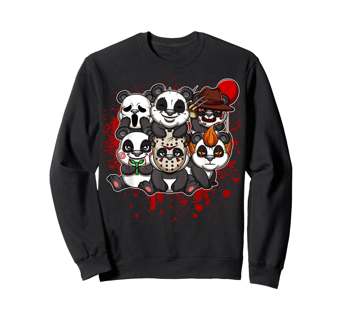 Favorite Classic Horror Movie Characters Animals - My Little Horror Crew - Halloween Pandas T-Shirt