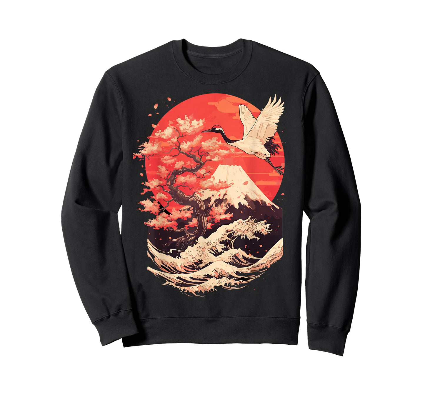 Japanese Crane Japan Cherry Blossom T-Shirt
