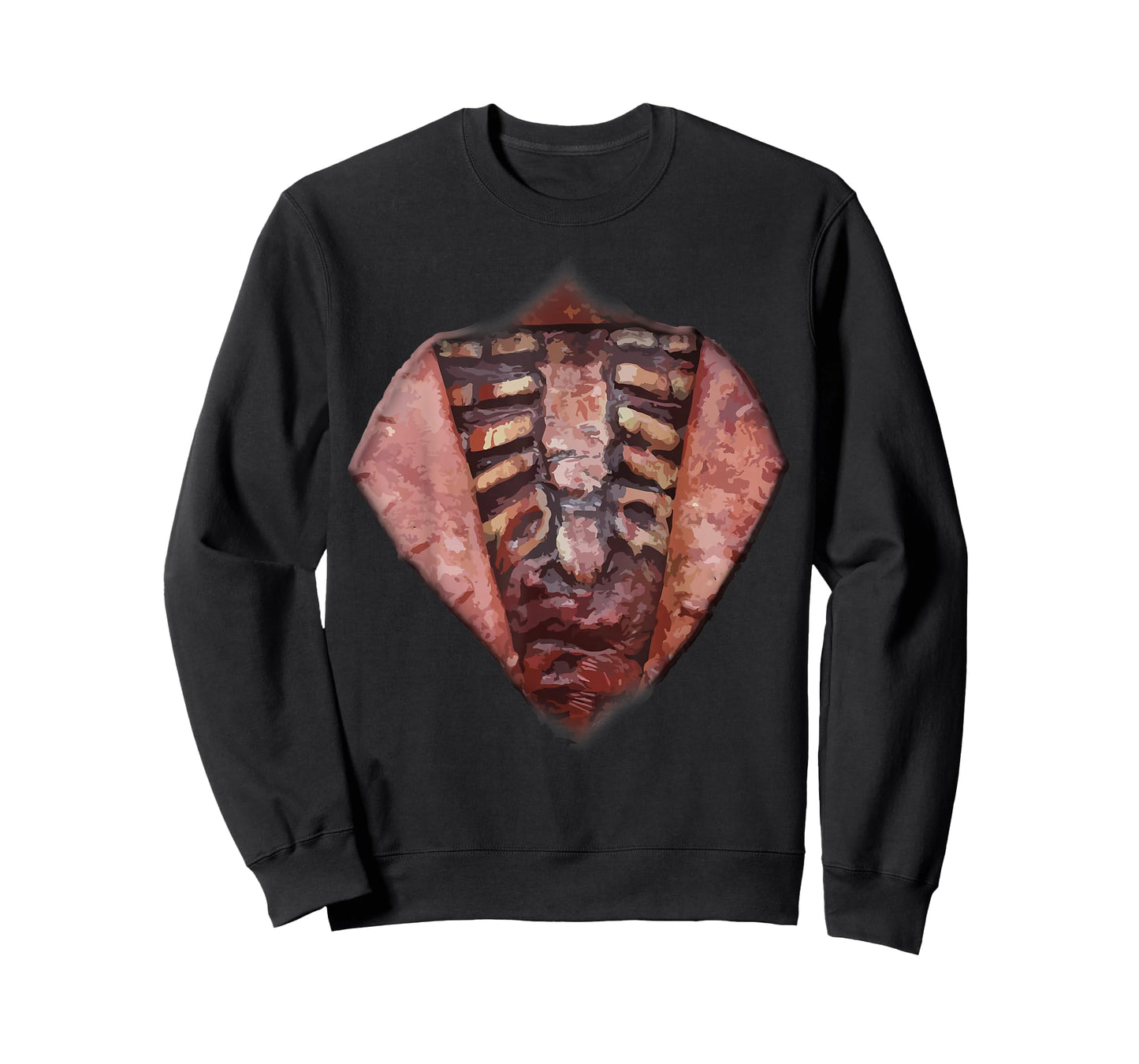 Halloween Zombie Open Chest Guts and Gore Costume T-Shirt