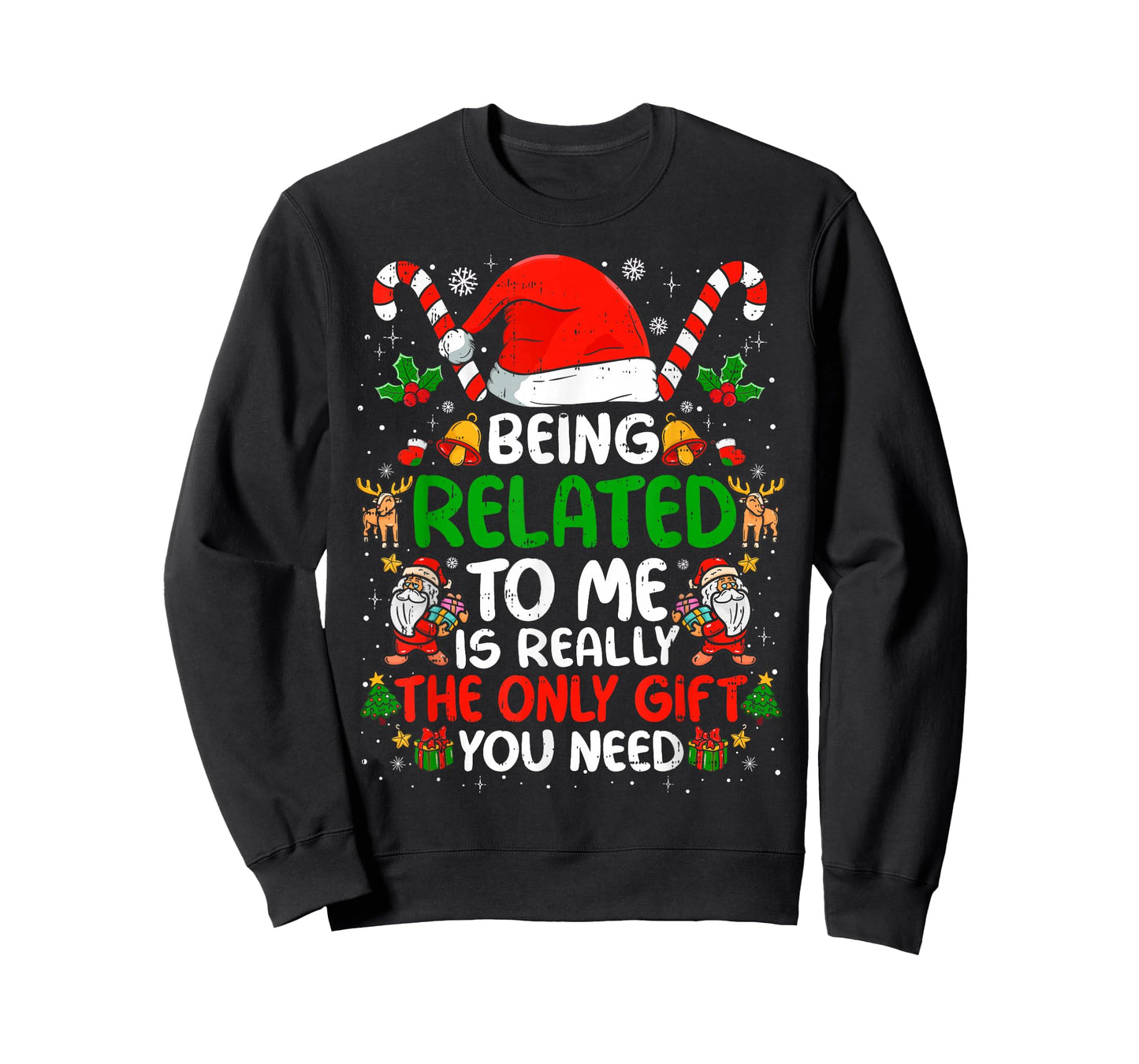 Being Related to Me Funny Christmas Family Xmas Pajamas T-Shirt