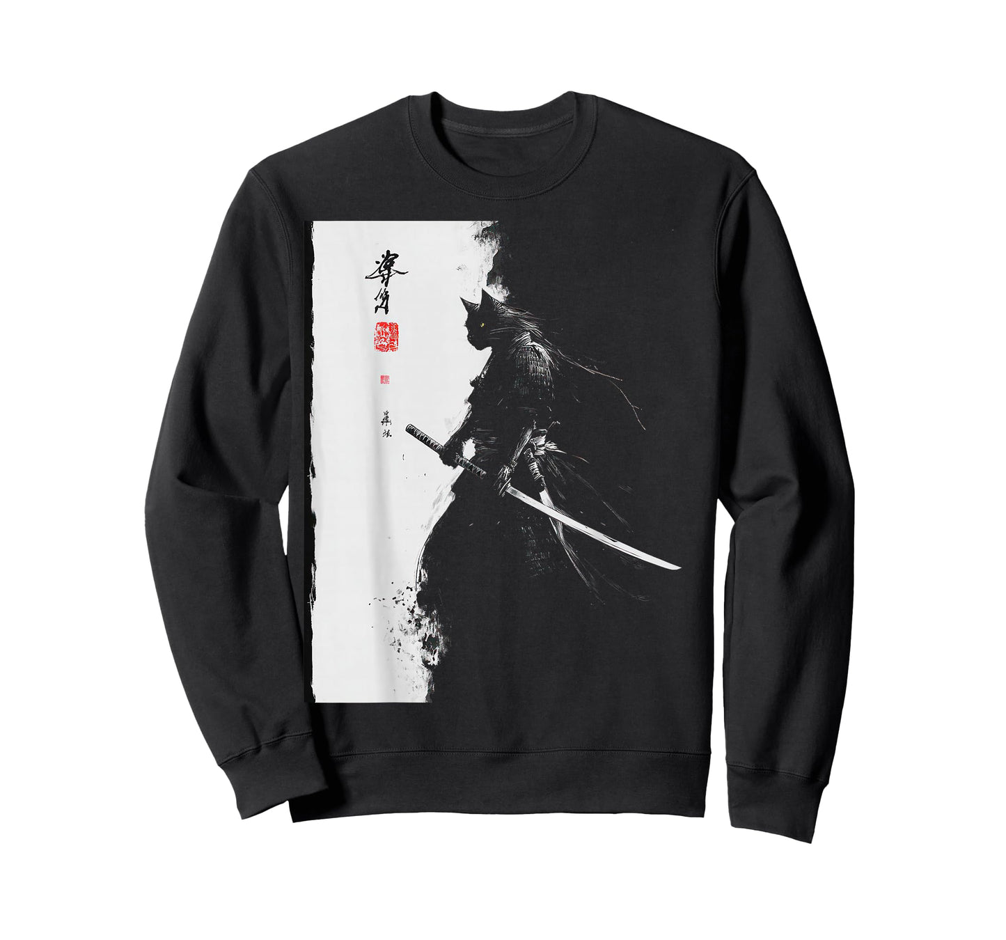 Vintage Samurai Cat Graphic Art Japanese Ukiyo-e T-Shirt