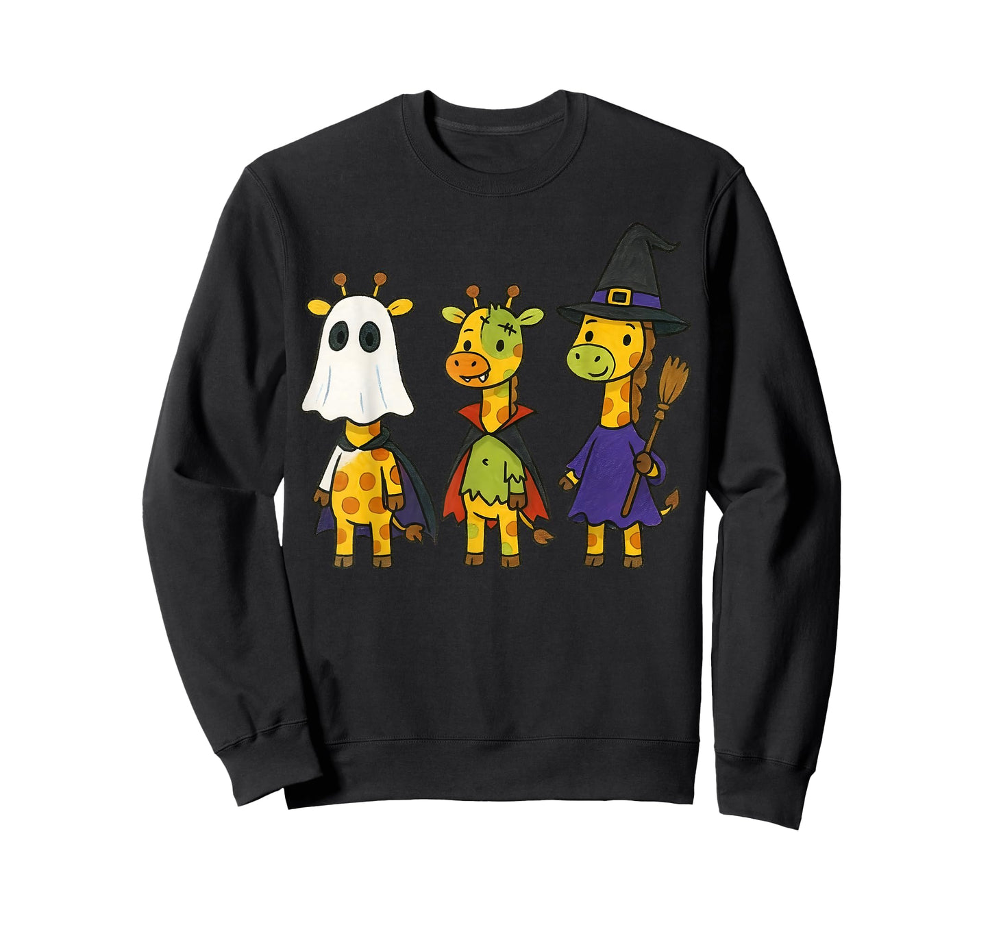 Giraffe Spooky Witch Boo Zombie Cute Halloween Boys Girls T-Shirt