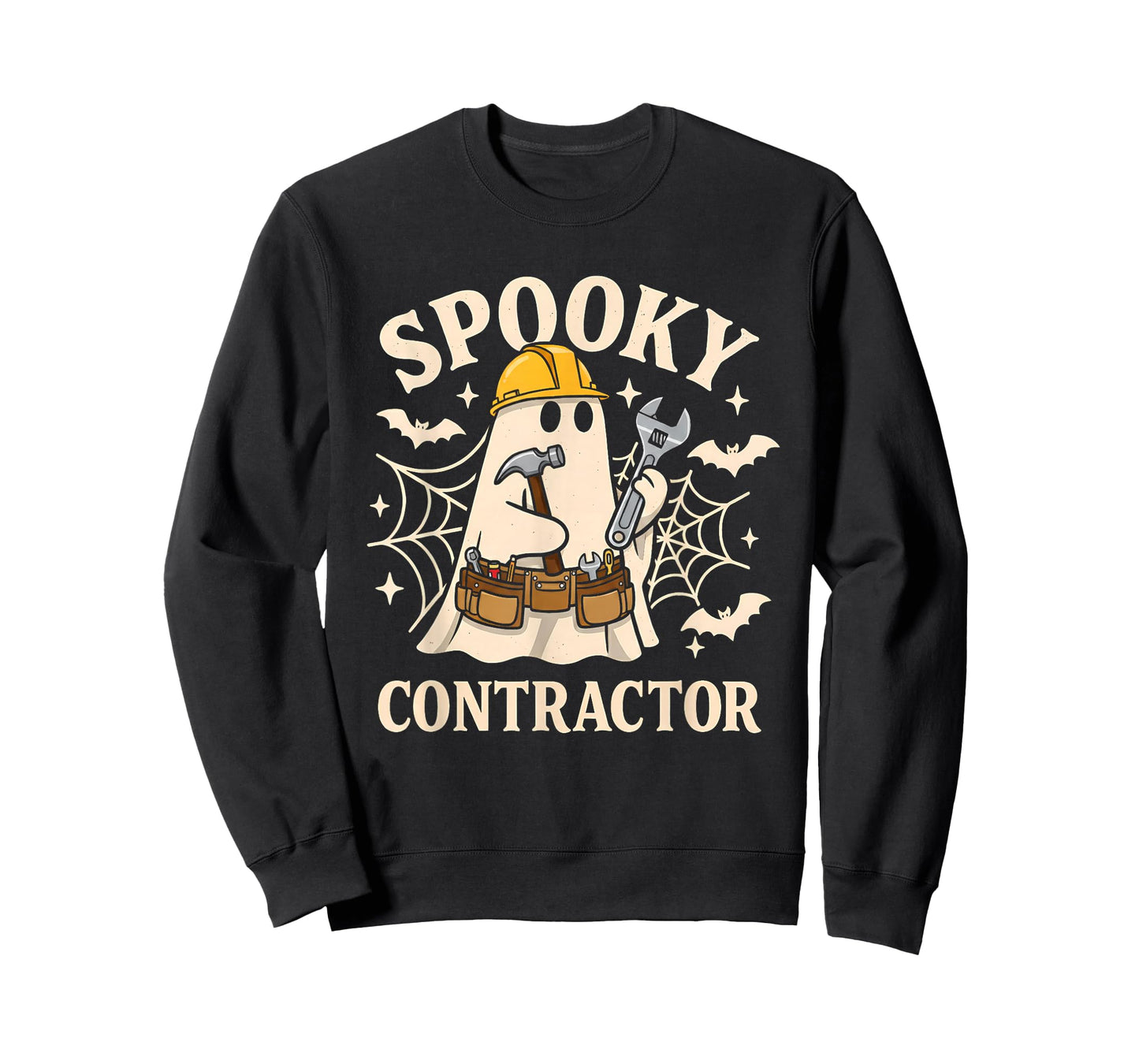 Spooky Contractor Halloween Costume Ghost Funny Construction T-Shirt