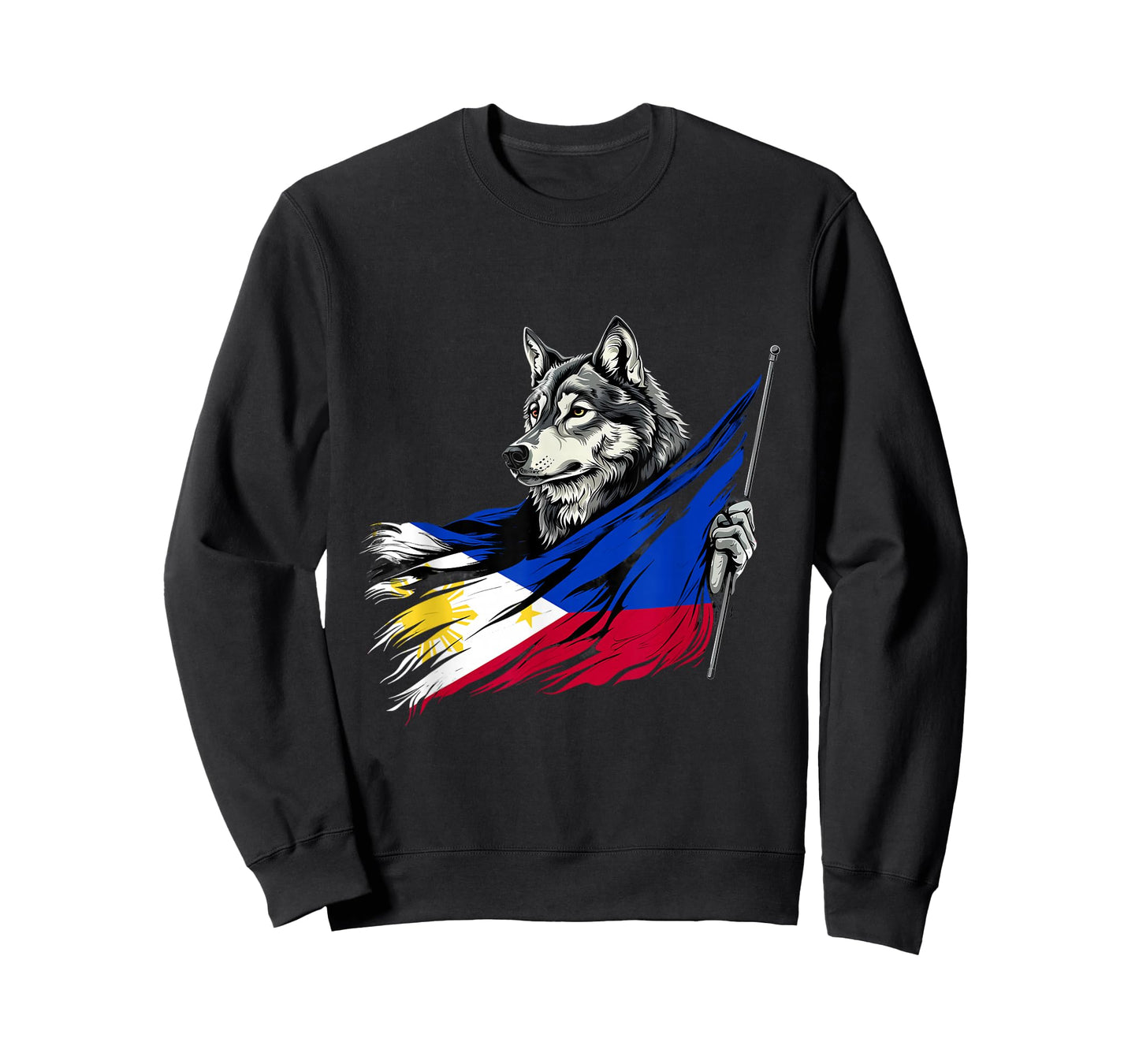 Philippines Flag Wolf Pilipinas Pride Filipino Roots Pinoy T-Shirt
