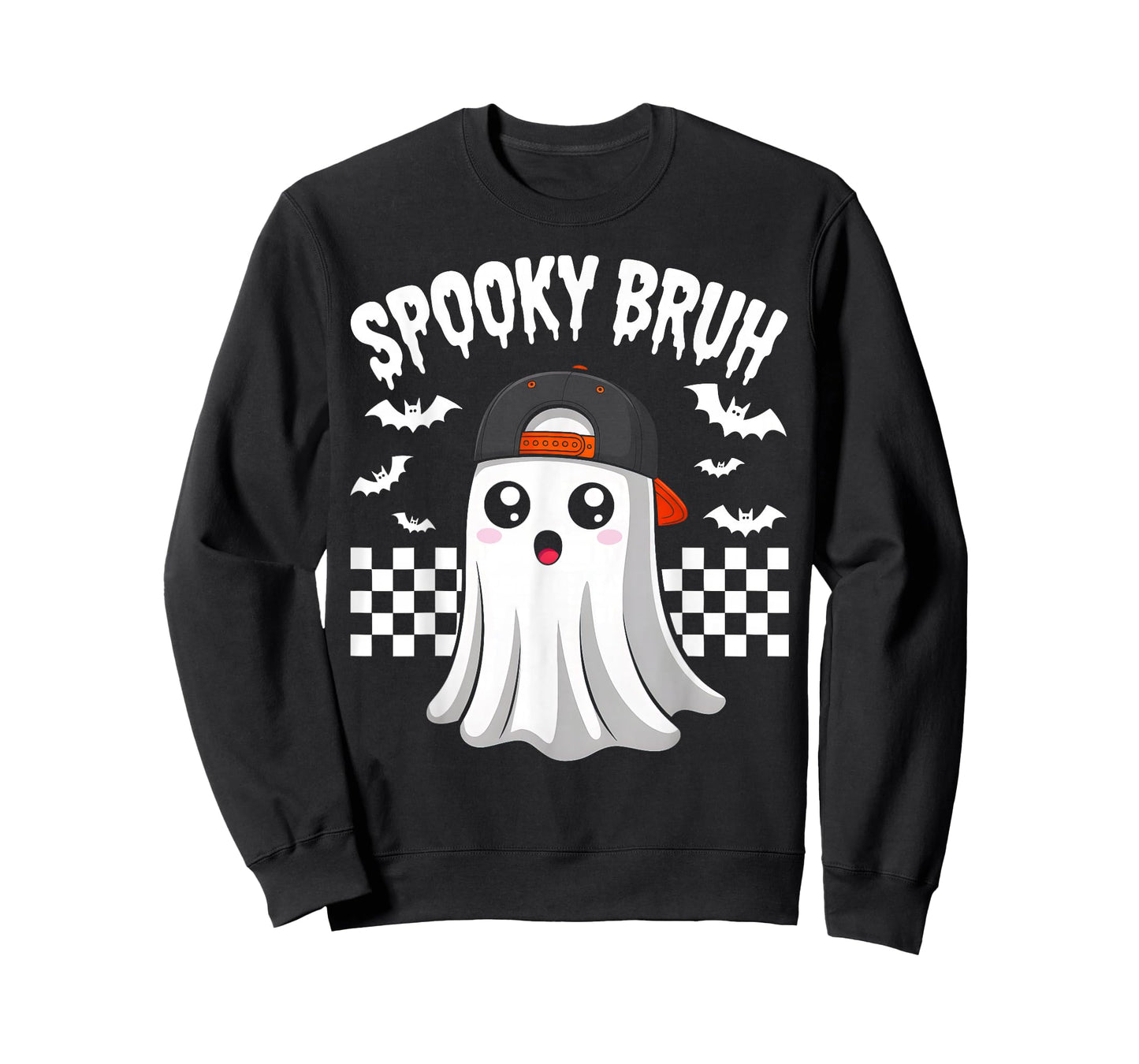Spooky Bruh Funny Ghost Halloween Costume Boys Teens Kids T-Shirt