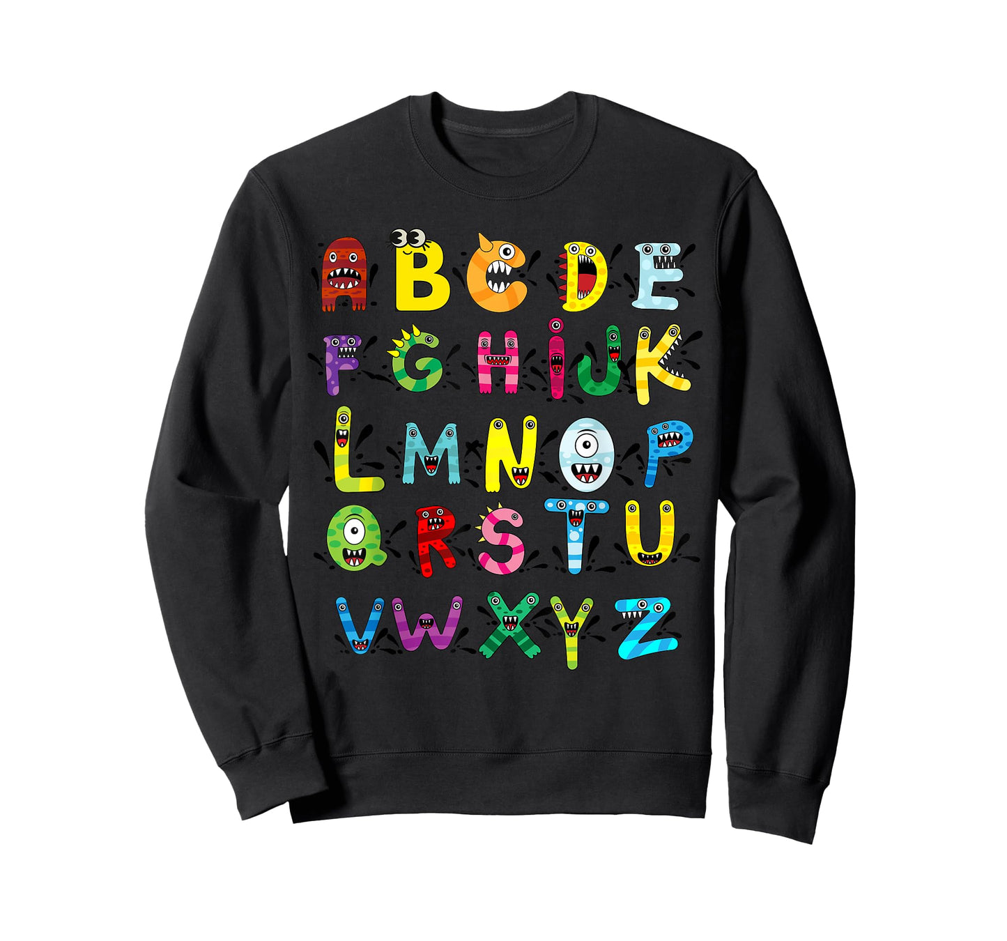 ABC Cute Monster Alphabet Halloween Teacher Costume Kids T-Shirt