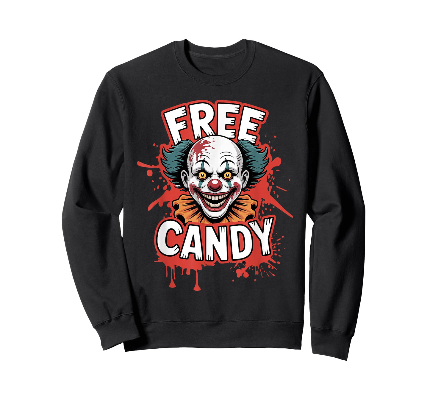 Free Candy Clown Scary Creepy Halloween Horror T-Shirt