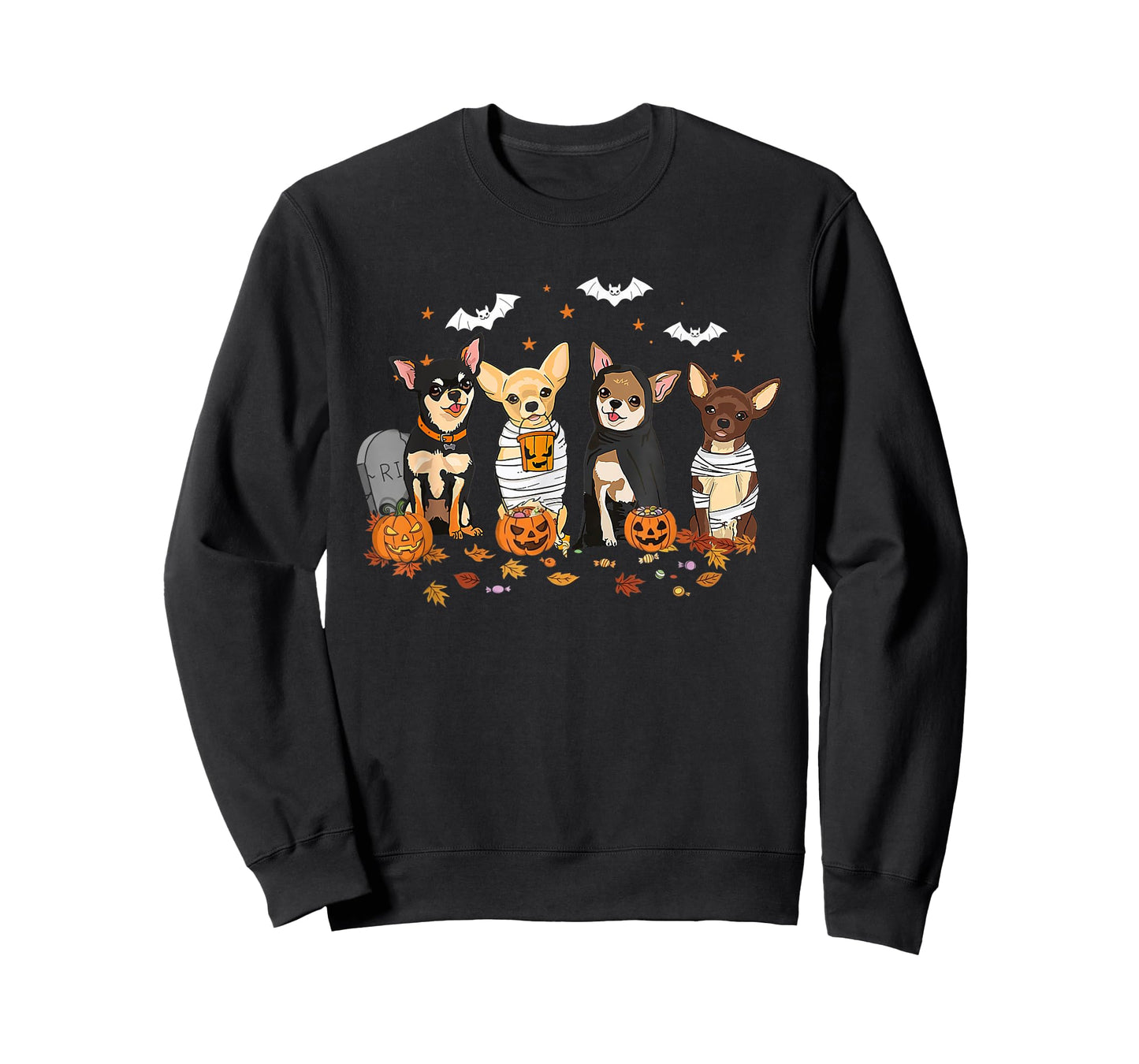 Funny Pumpkin Ghost Chihuahua Halloween Chihuahua Dog Mom T-Shirt