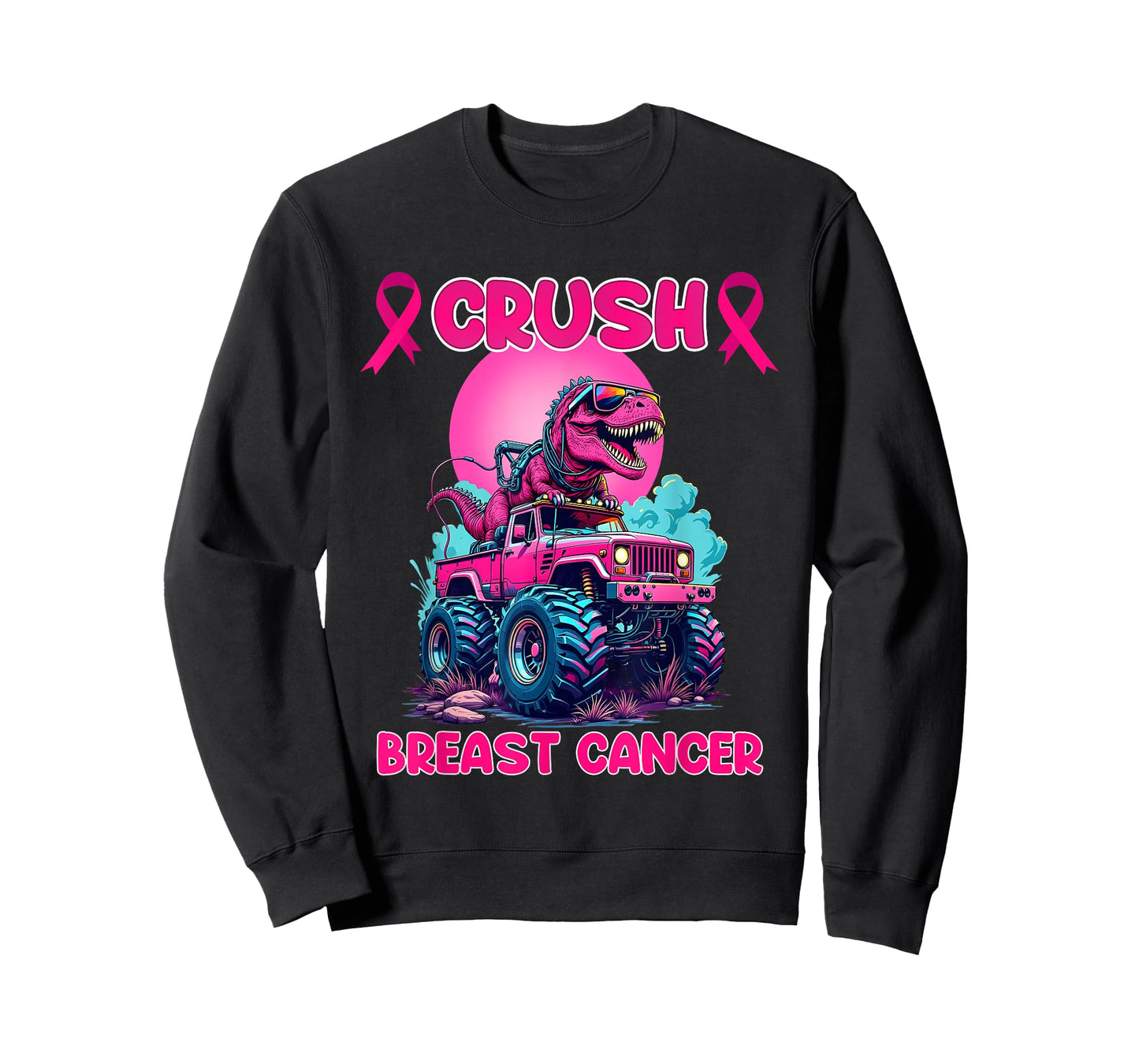Monster Trucks Crush Breast Cancer Awareness T-Shirt