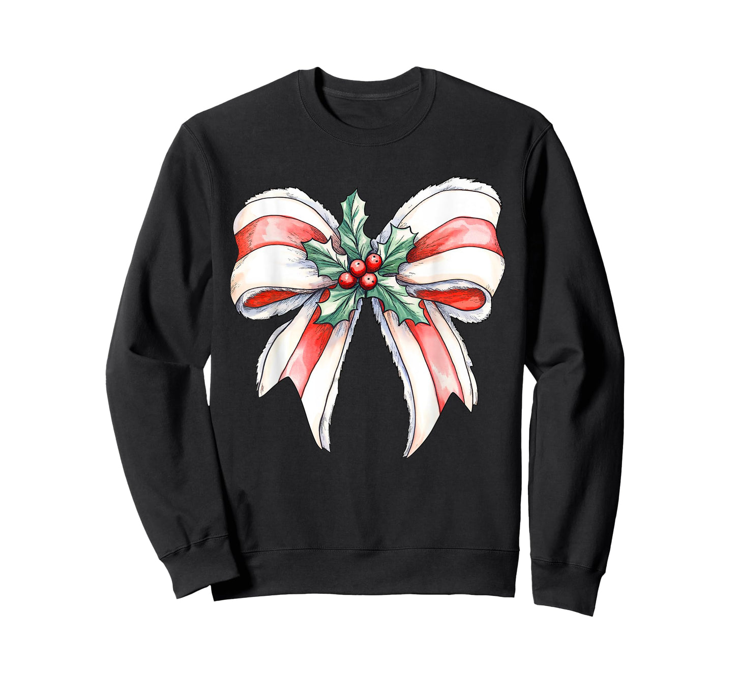 Coquette Christmas Bow Girls Women Holiday Ribbon Mistletoe T-Shirt