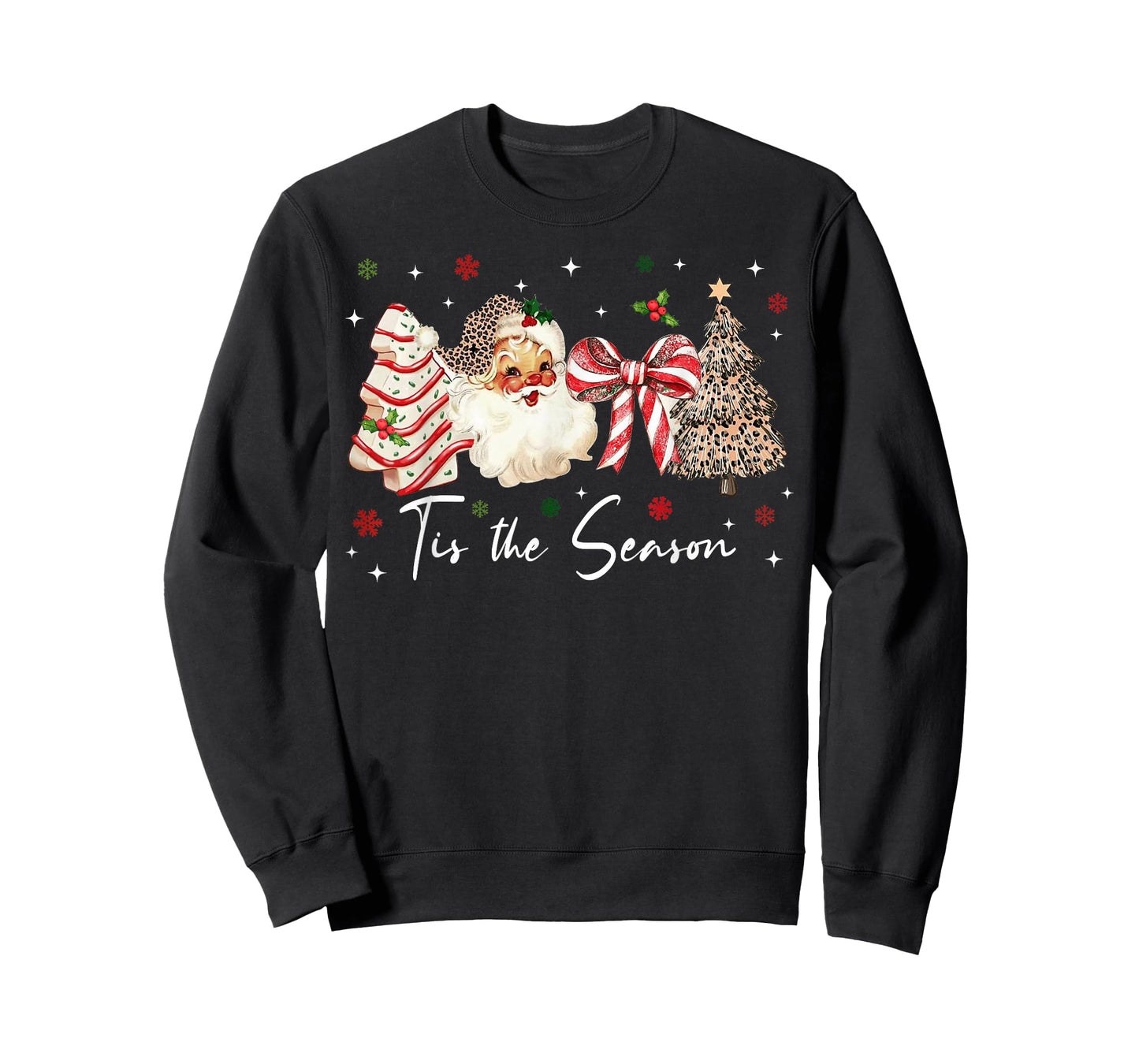 Tis The Season Design Santa Christmas Tree Cakes Debbie T-Shirt