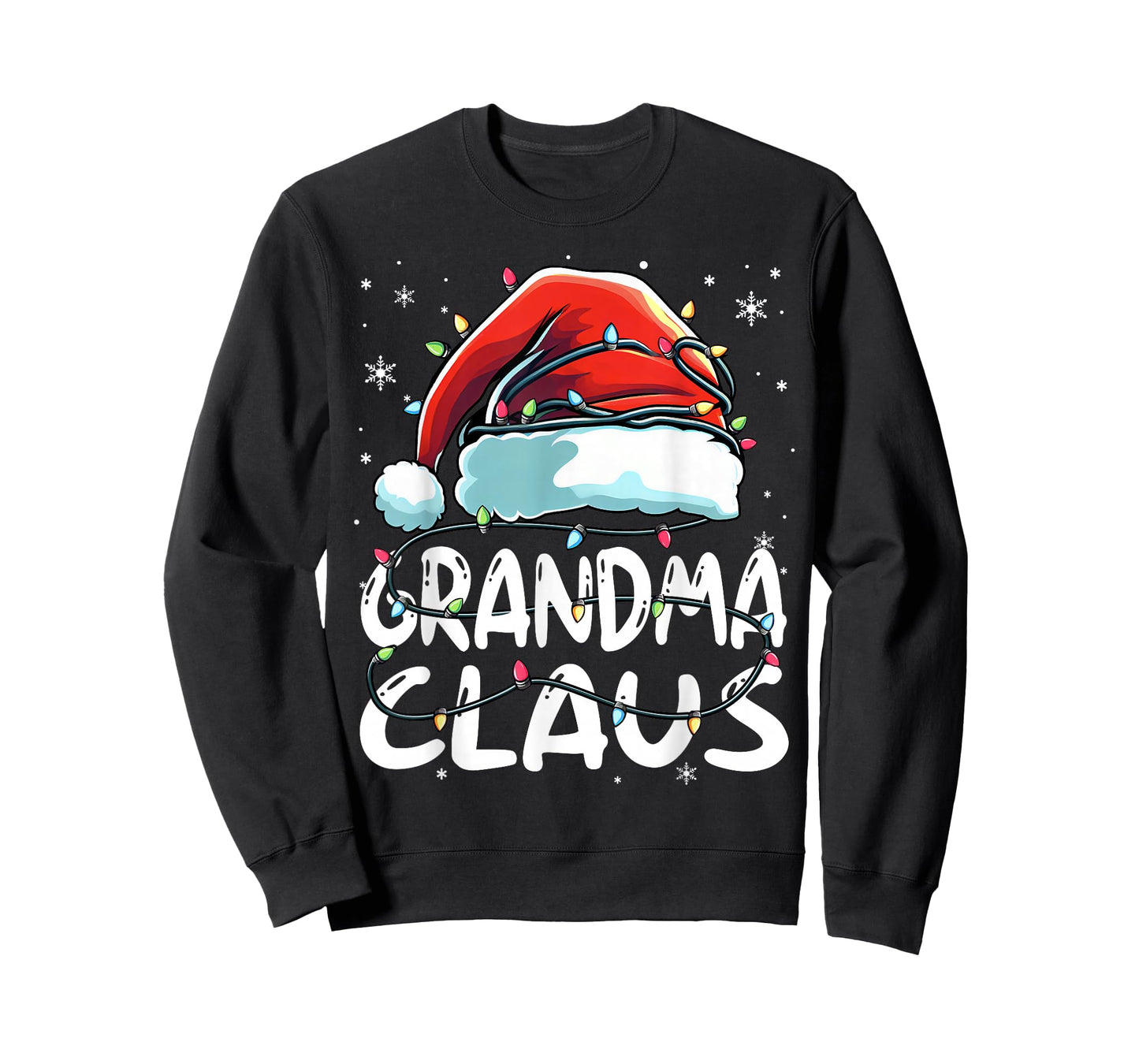 Grandma Claus Christmas Lights Matching Family Xmas Pajama T-Shirt