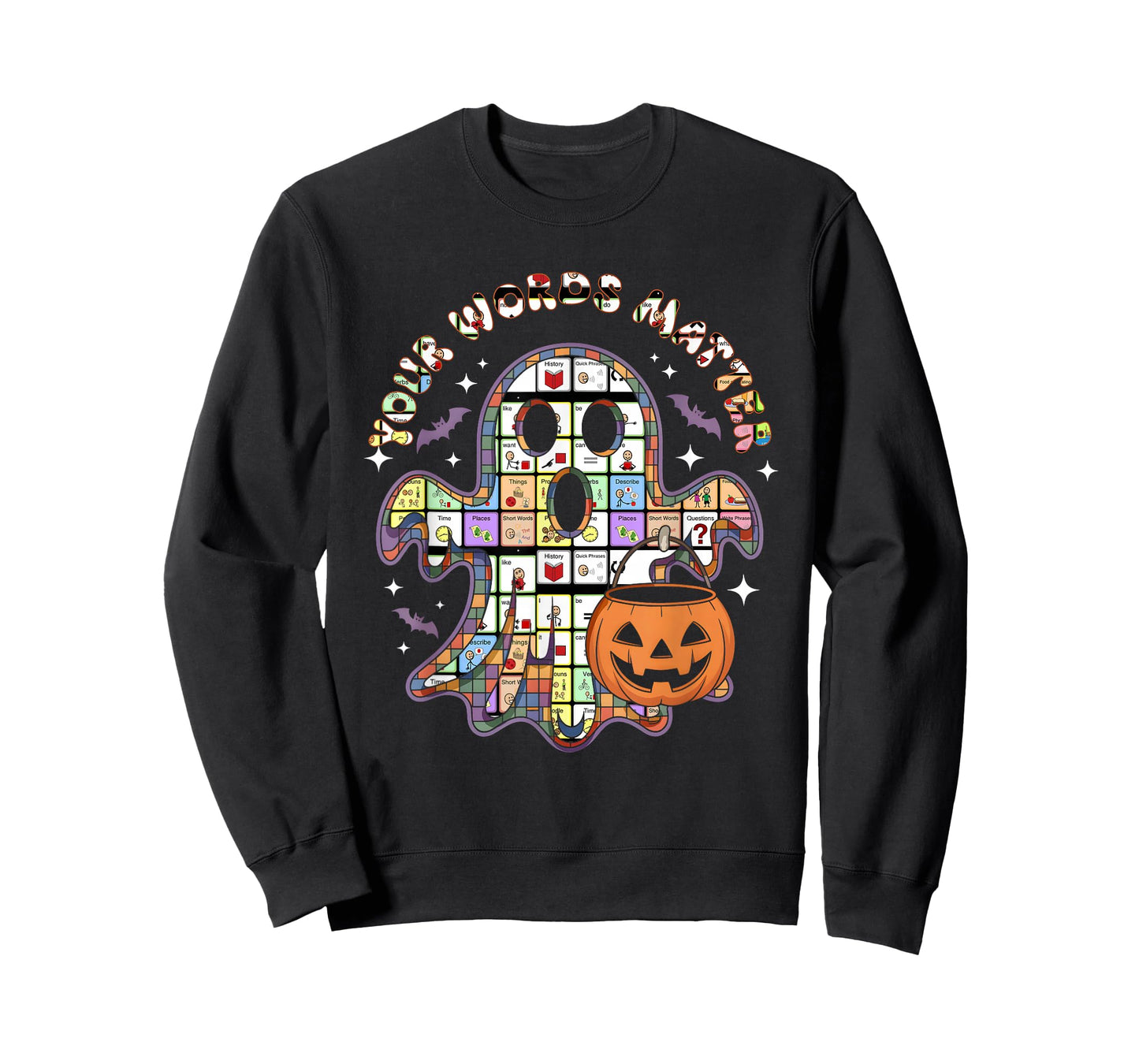 Your Word Matter SLP Speech Therapy AAC Ghost Halloween T-Shirt