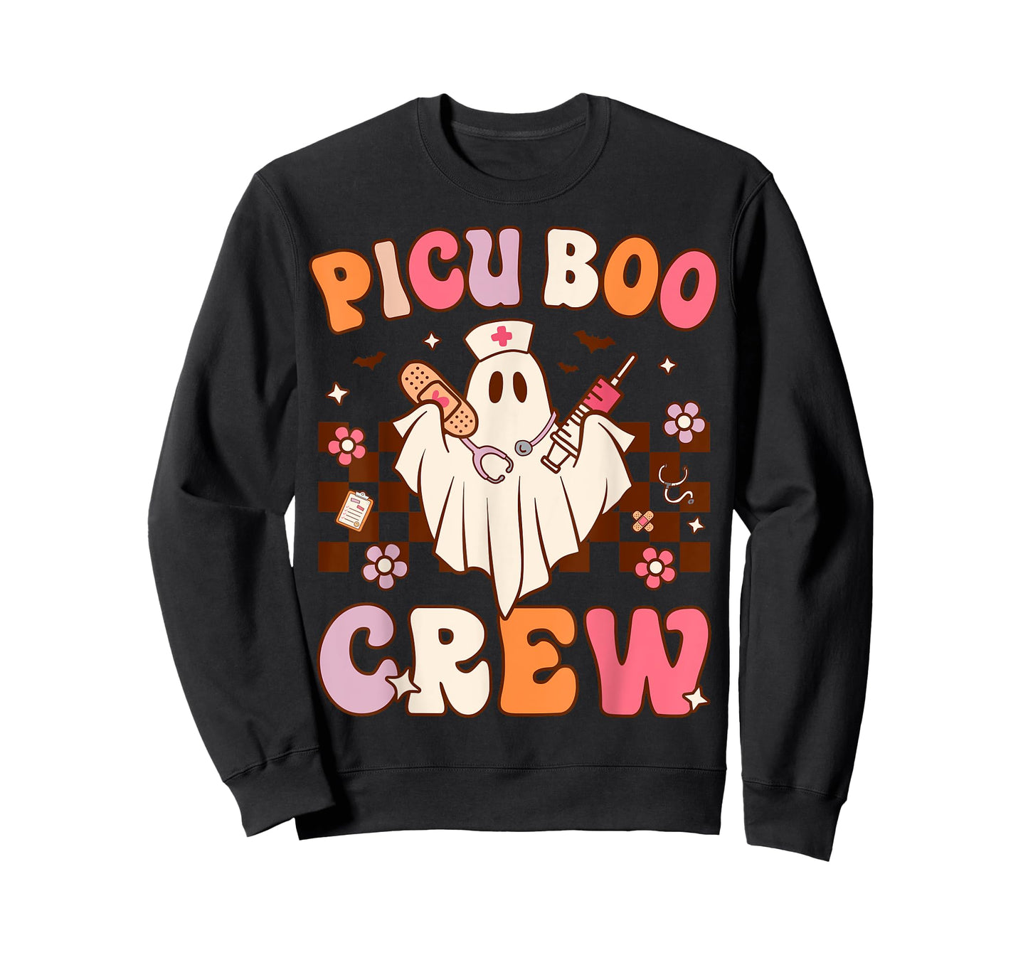 PICU Nurse Boo Crew Halloween Pediatric Intensive Care Nurse T-Shirt