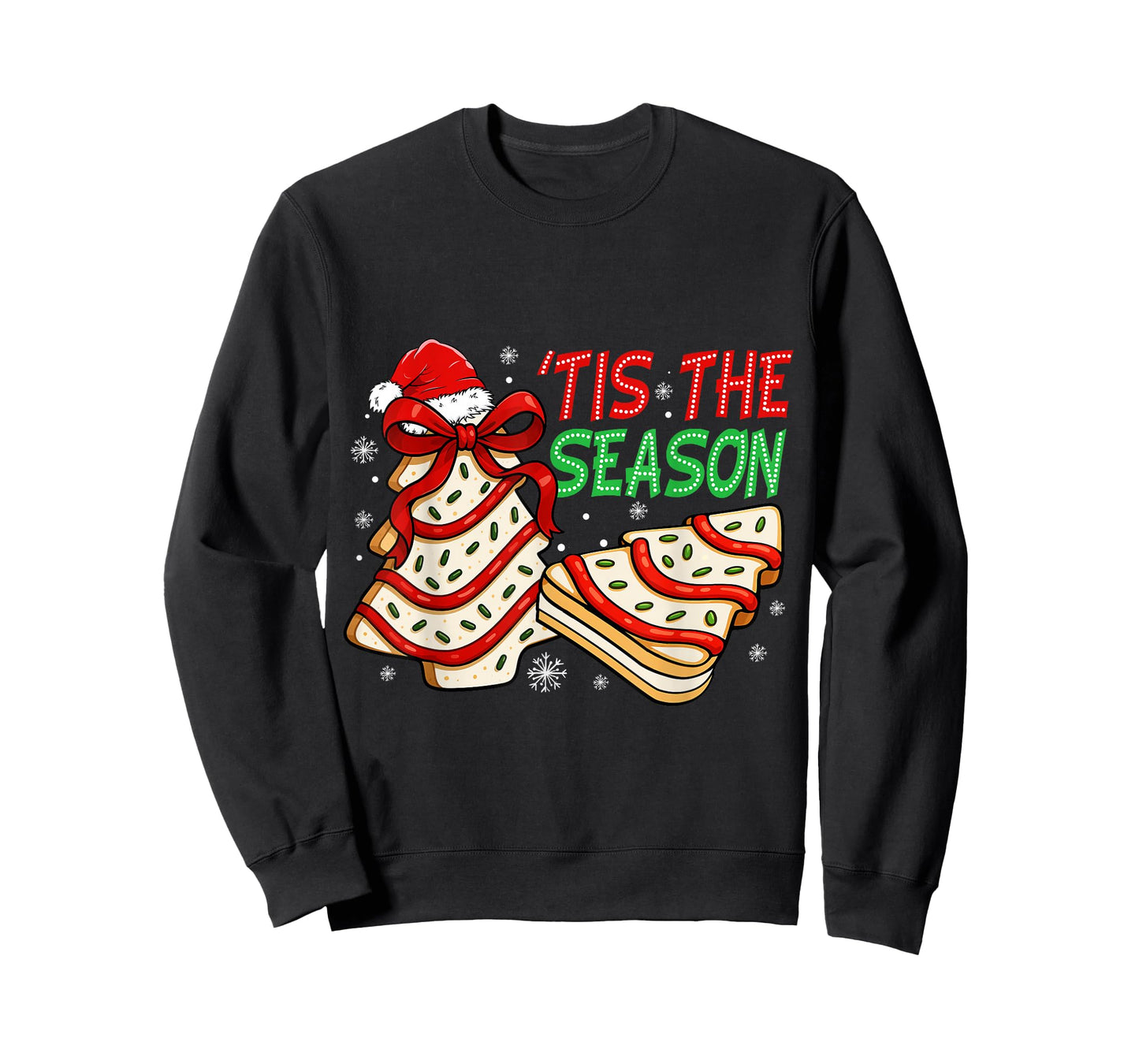 Funny Tis The Season Christmas Tree Cakes Debbie Bow Xmas T-Shirt