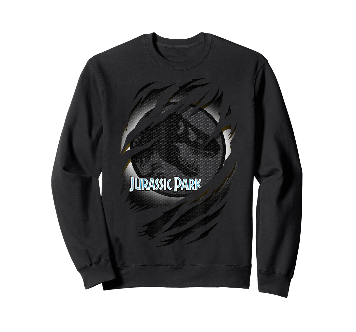 Jurassic Park Slashed White Glow T-Rex Logo Graphic T-Shirt T-Shirt