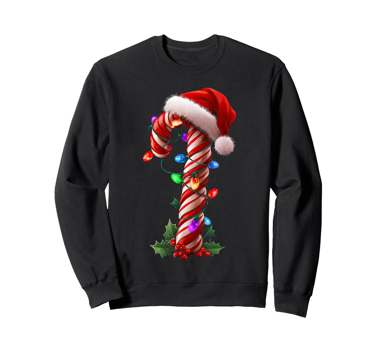 Candy Cane Christmas Design Boys Girls Kids Adults T-Shirt