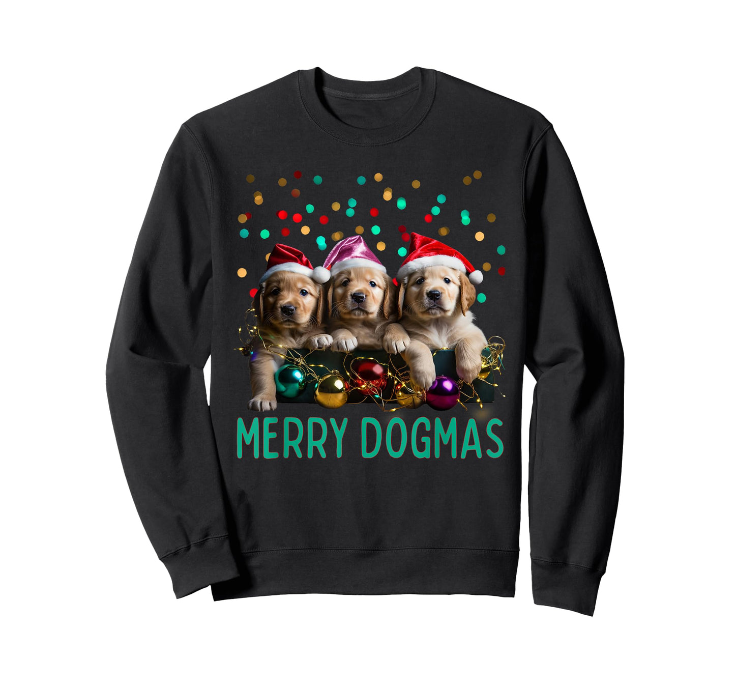 Merry Dogmas Golden Retriever Puppies Christmas T-Shirt