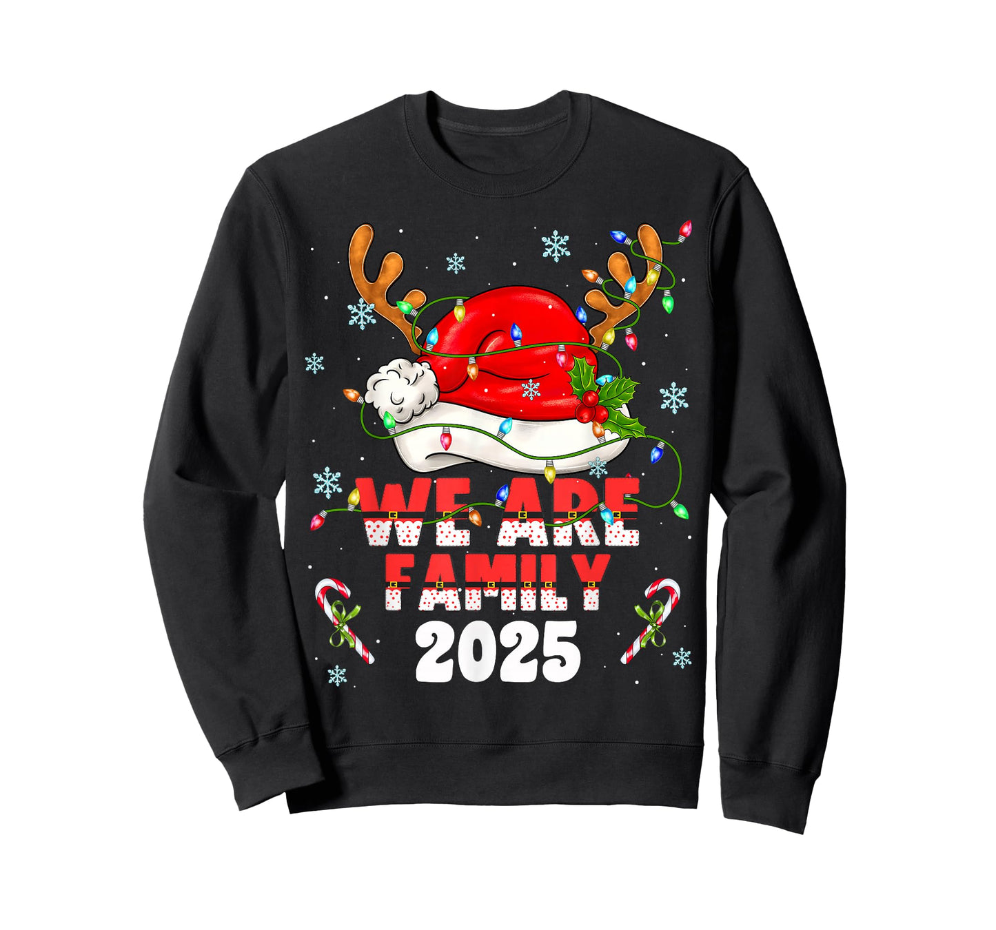 We are Family 2025 Christmas Tree Santa Pjs Group Matching T-Shirt