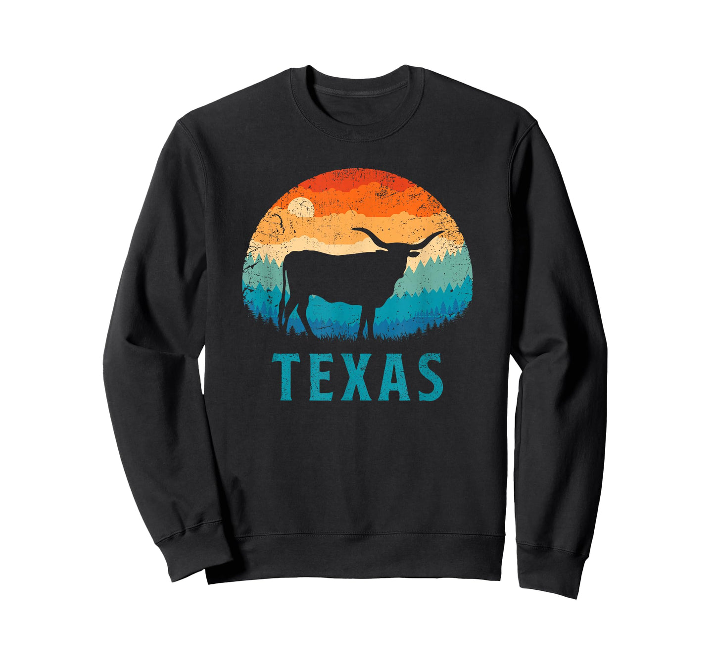 Texas Longhorn Cow Vintage Texan Cattle Herd Retro Lone Star T-Shirt