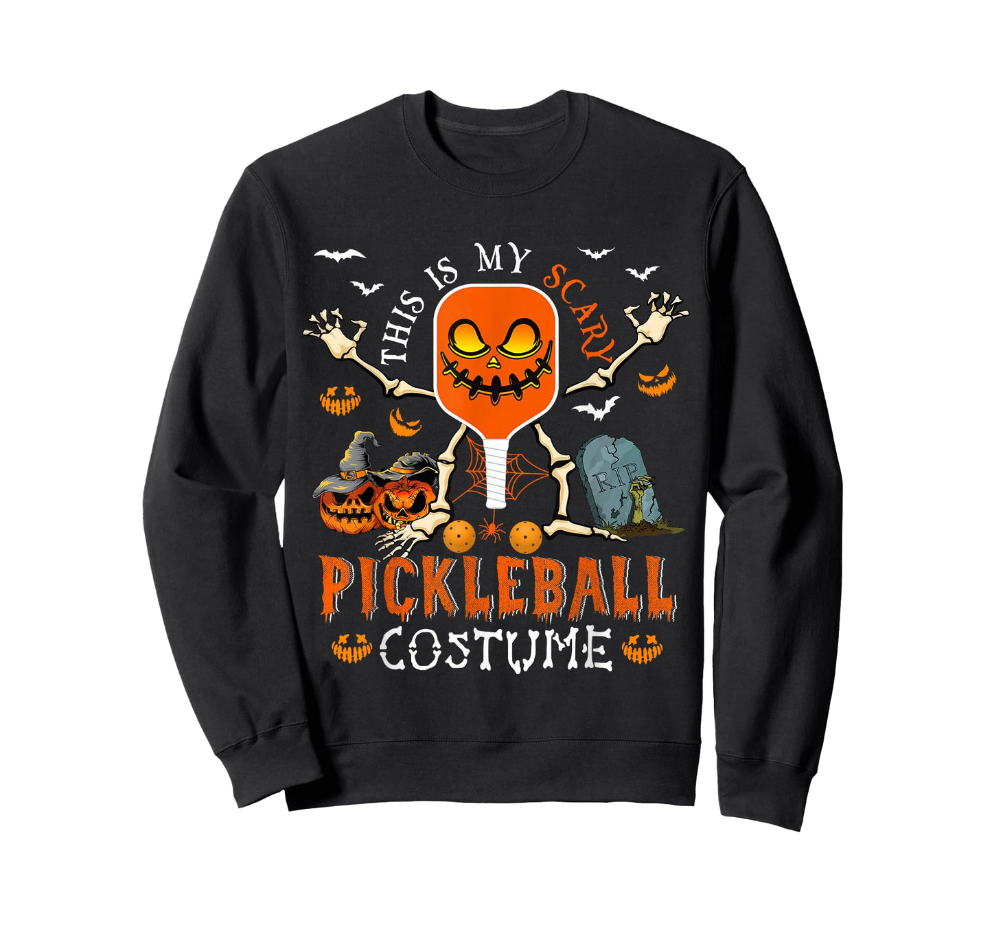 This Is My Scary Pickleball Costume Halloween Skeleton Lover T-Shirt