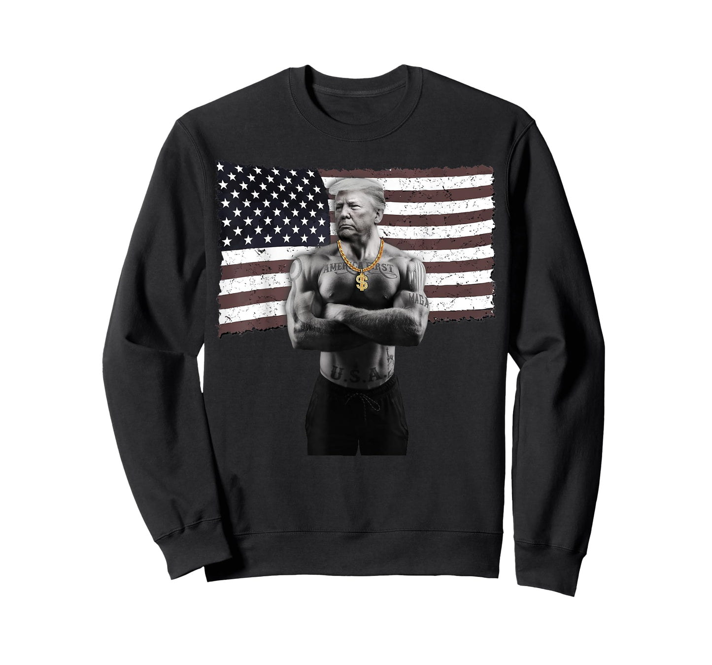 Gangster Donald Trump Tattoo Republican Funny Hip Hop Chain T-Shirt