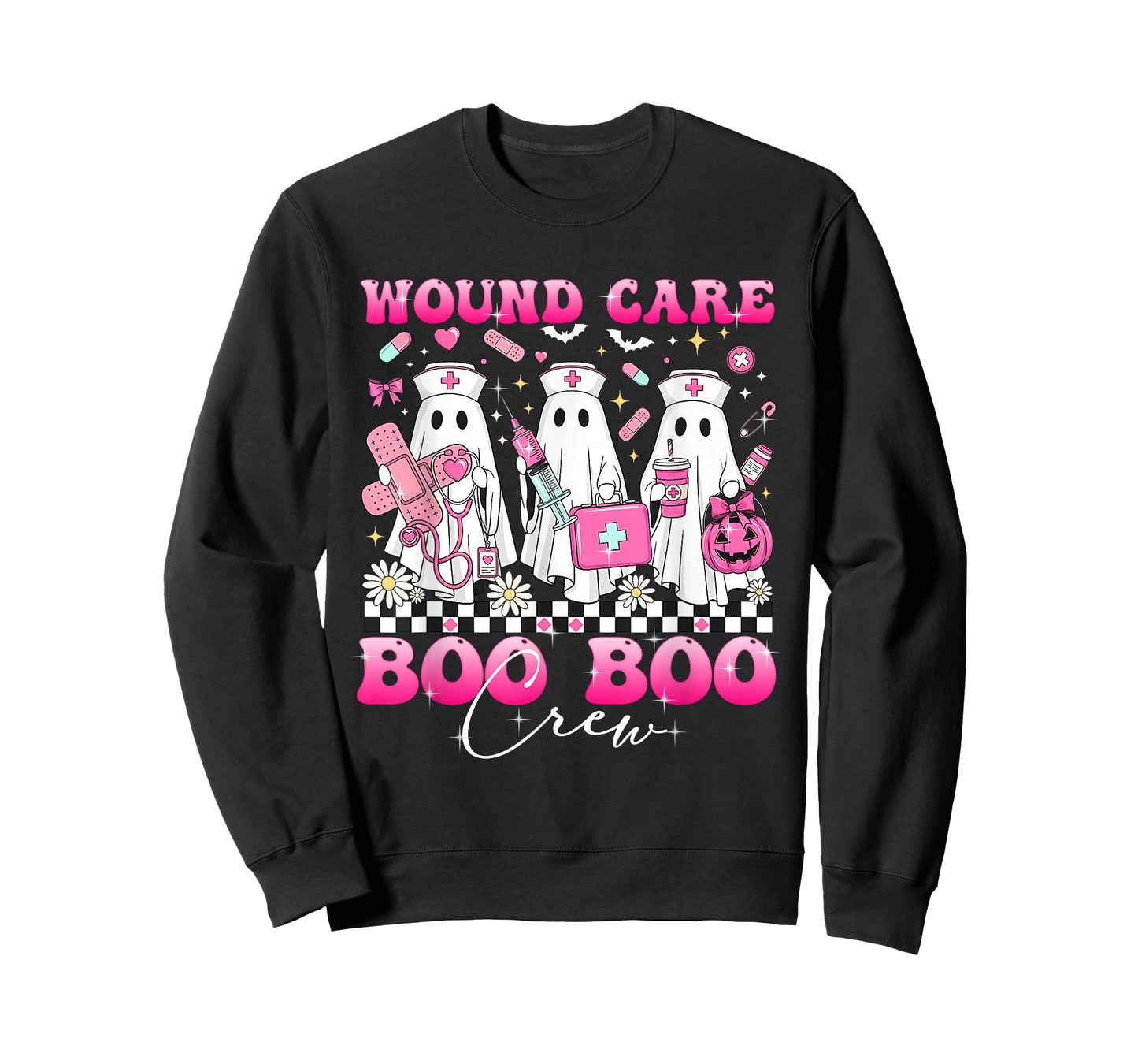 Wound Care Boo Boo Crew Funny Nurse Ghost Halloween T-Shirt
