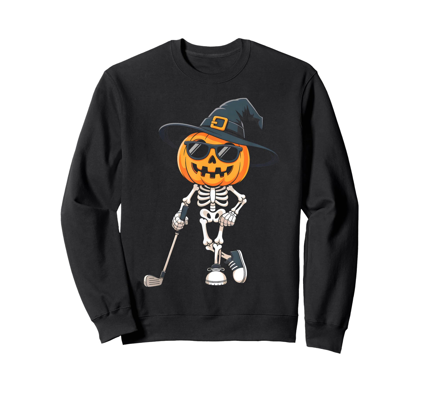 Skeleton Playing Golf Men Dad Father Funny Halloween Costume T-Shirt