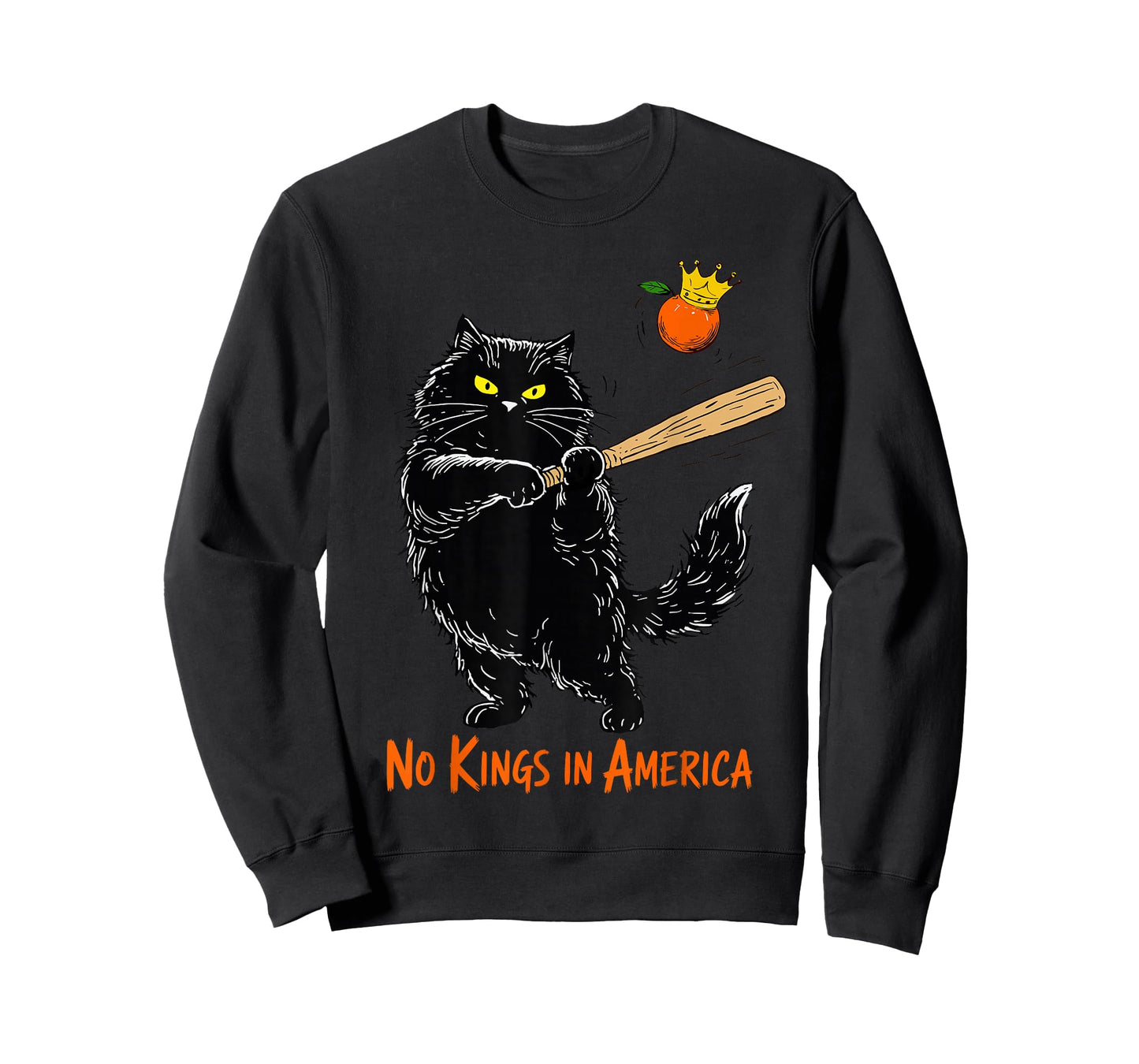 Cat Baseball No Kings in America Protest Fight Oligarchy T-Shirt