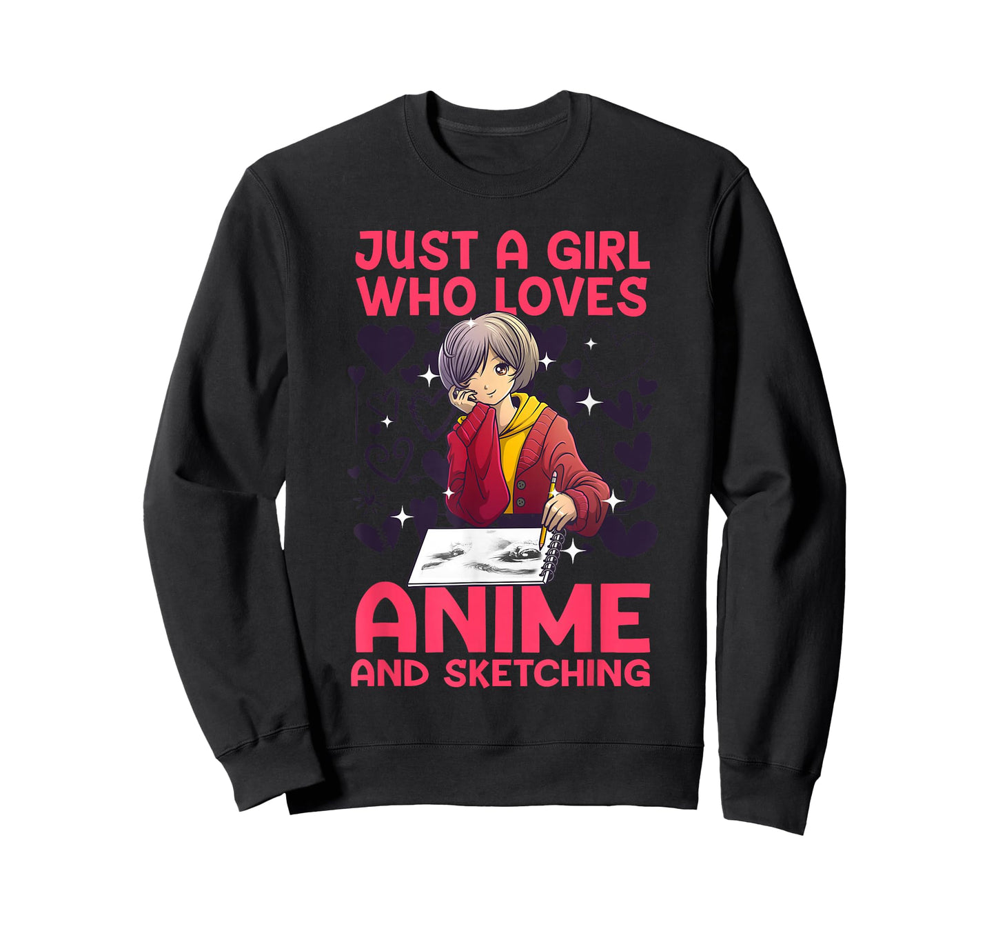 Anime Art for Women Teen Girl Anime Merch Sketch Anime Lover T-Shirt