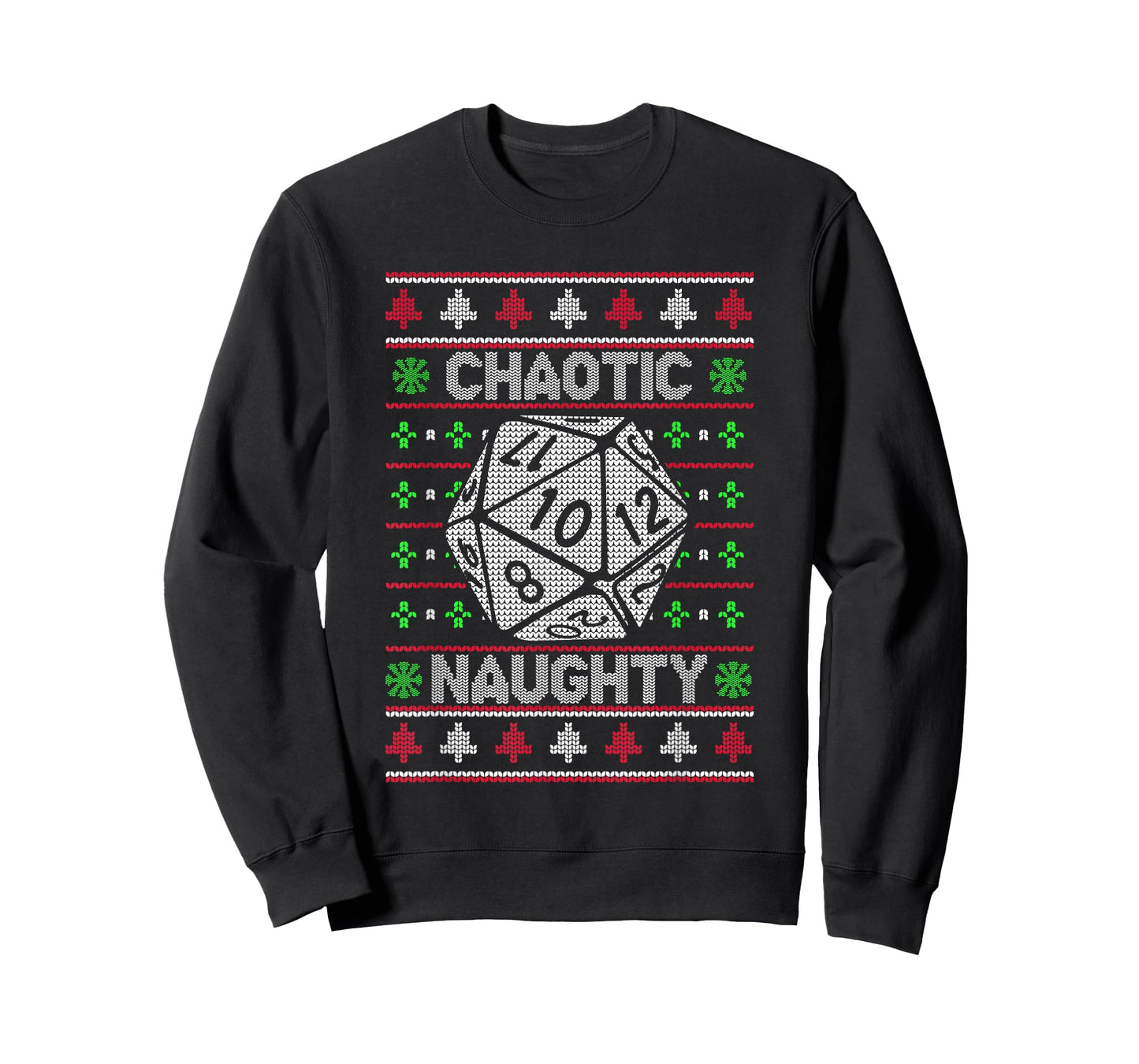Santa Chaotic Naughty Christmas D20 Ugly Tabletop Sweater T-Shirt