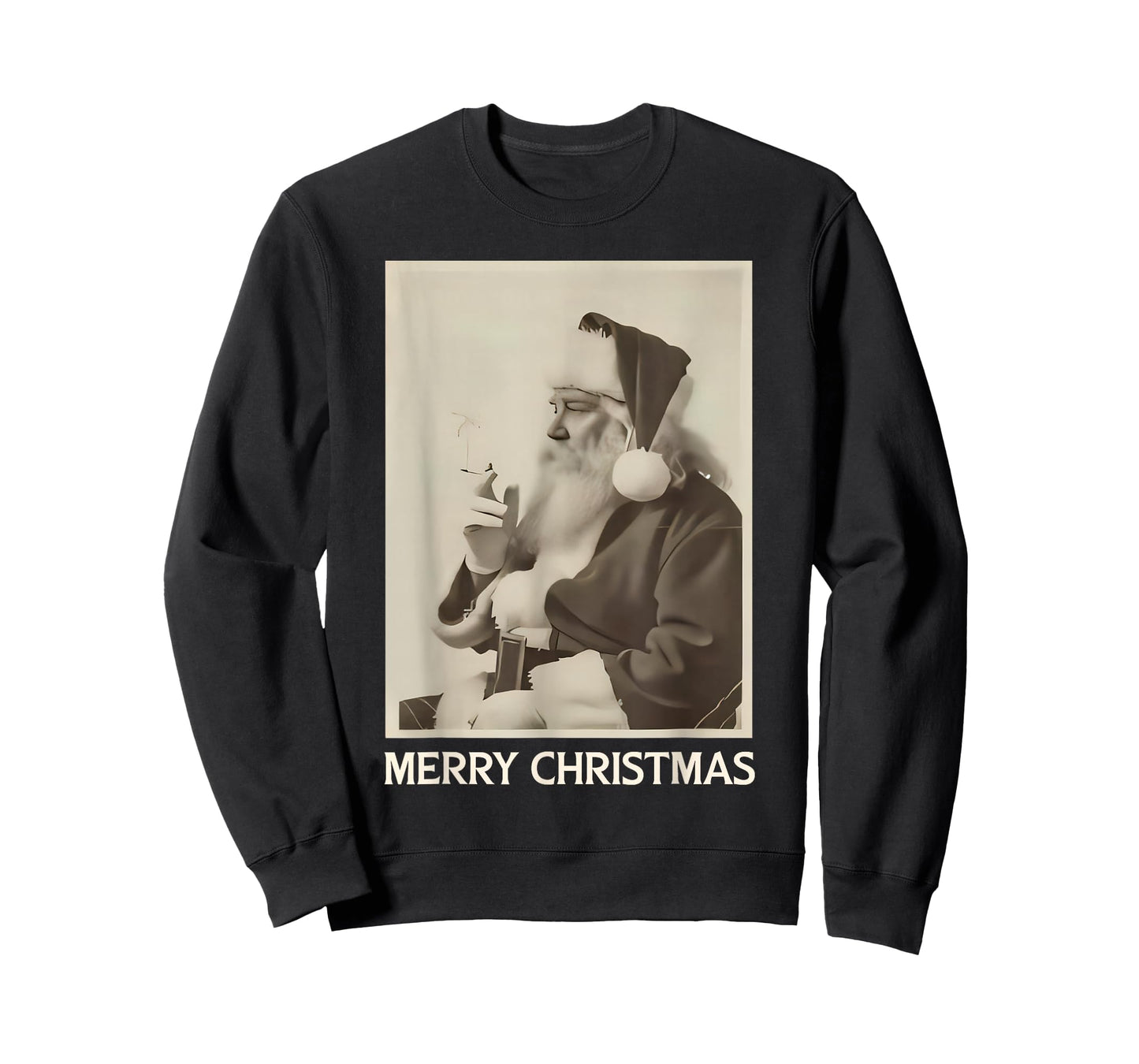 Vintage Funny Smoking Santa Claus Christmas Merry Christmas T-Shirt