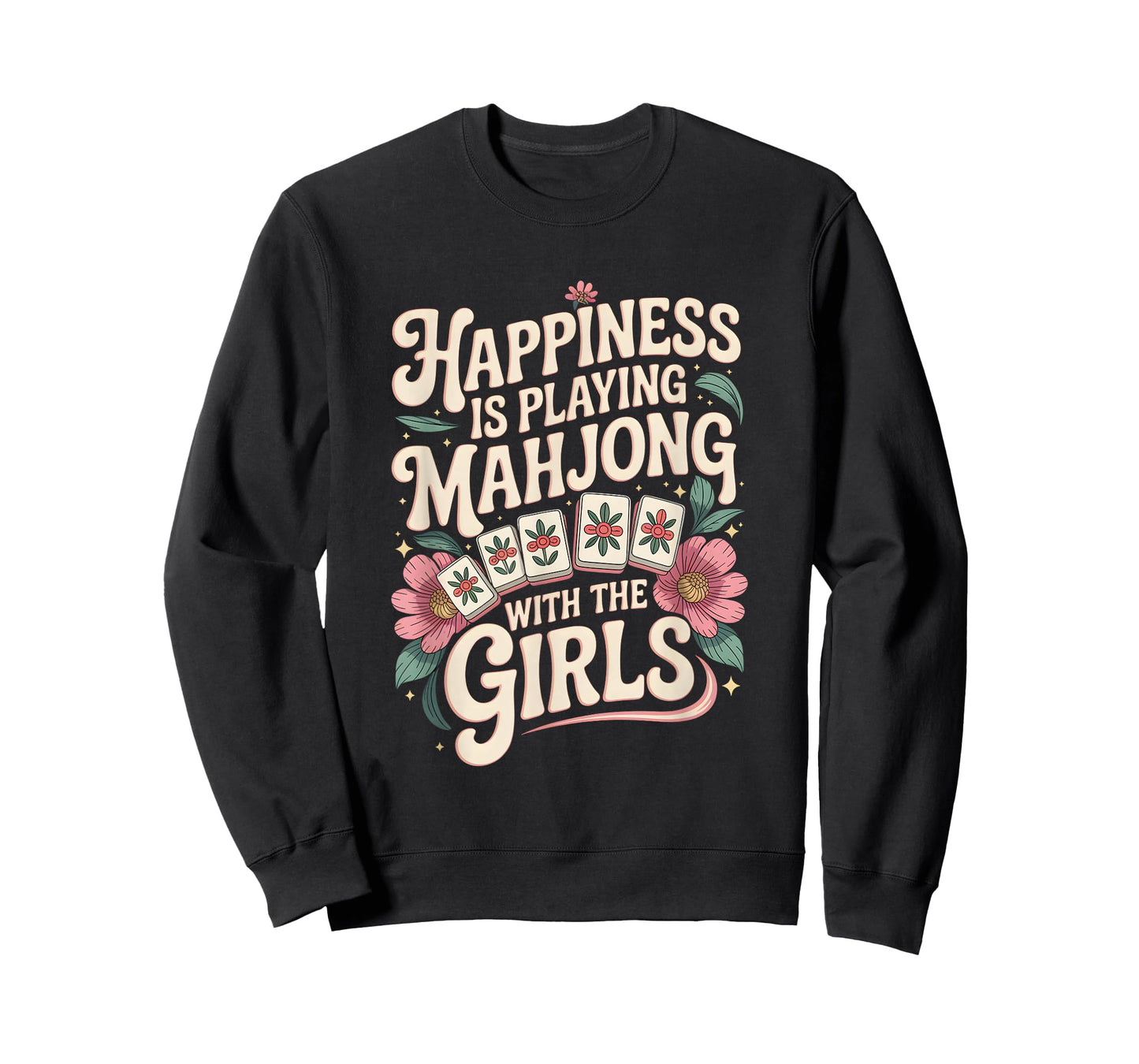 Funny Mahjong Cool Happiness is Playing Mahjong with Girls T-Shirt