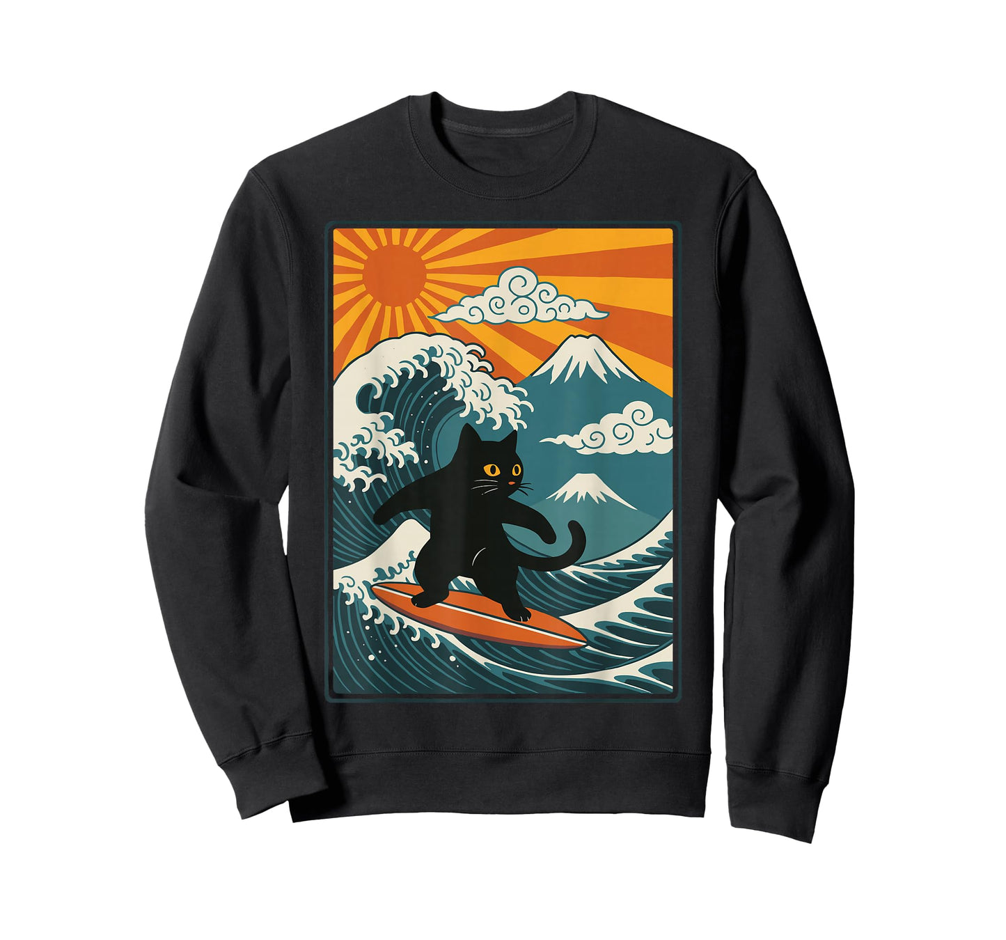 Cat Surfing Japanese T-Shirt