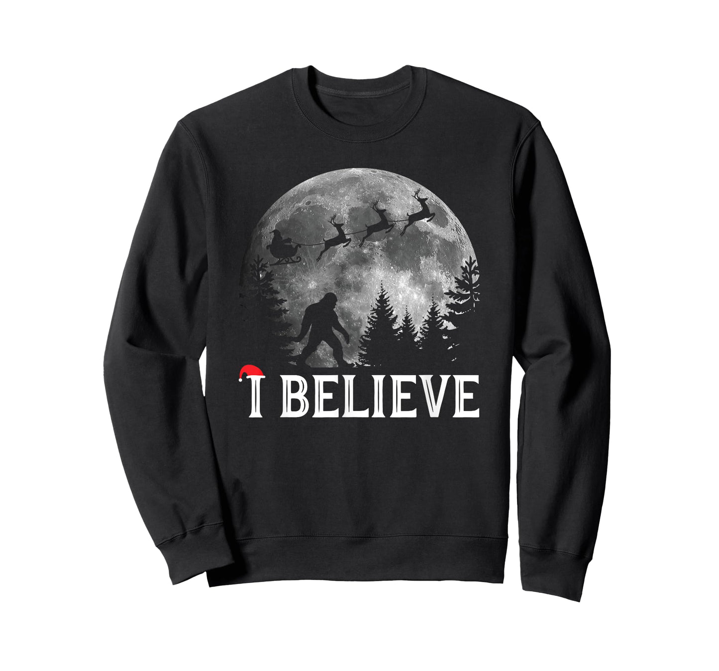 Funny Bigfoot I Believe Sasquatch Christmas T-Shirt