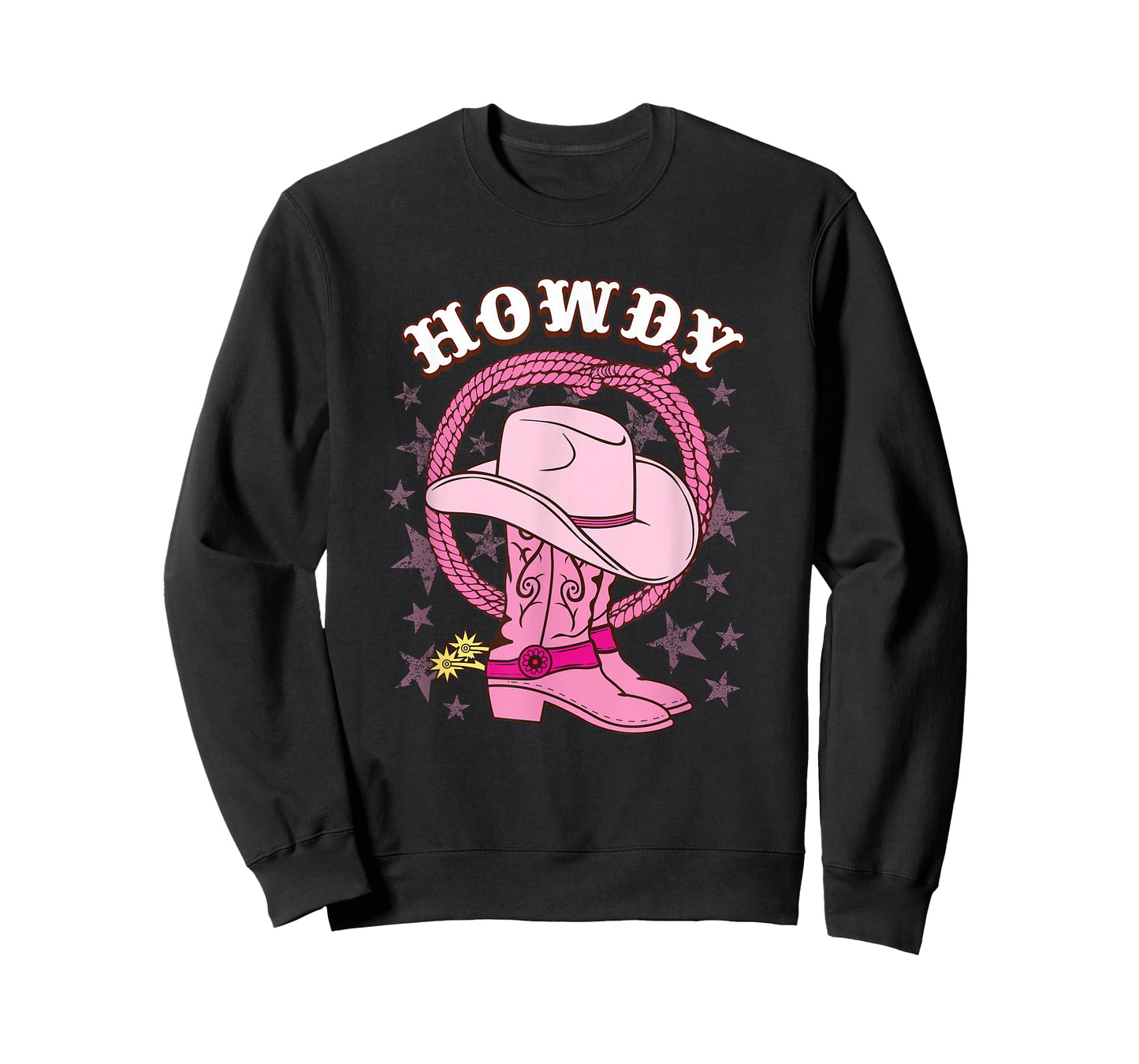 Howdy Pink Cowboy Hat Boots Country Western Rodeo for Women T-Shirt