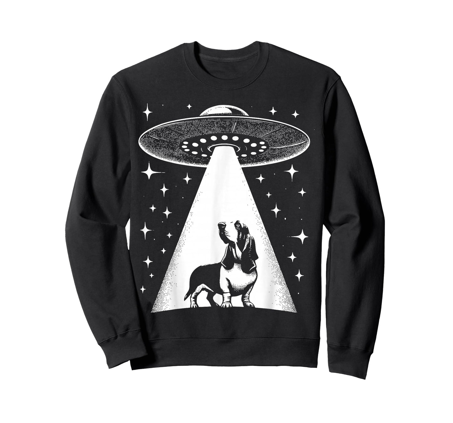 Basset Hound Mom Dad Dog - Funny Alien UFO T-Shirt