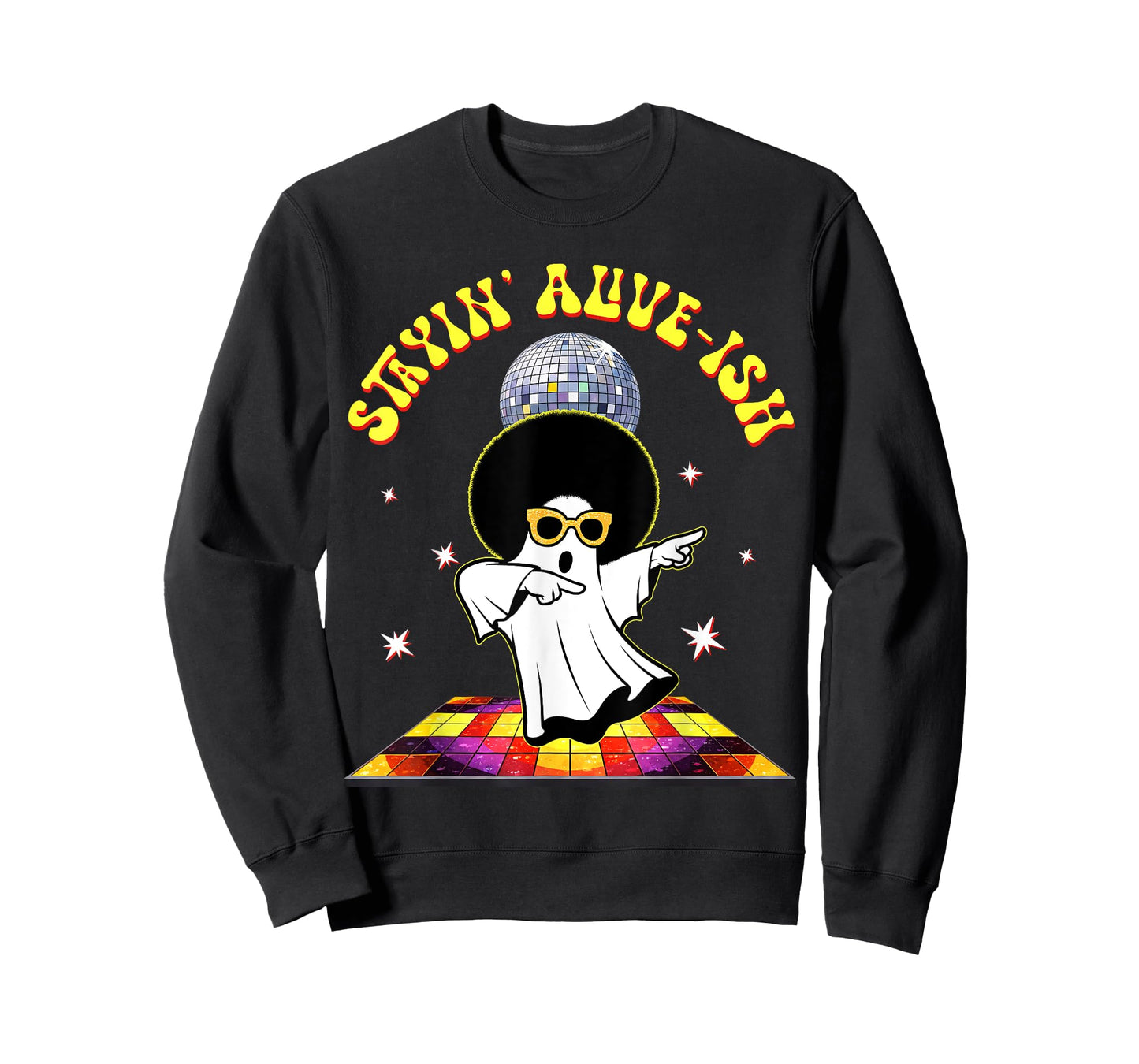 Stayin Alive -ish Funny Ghost Disco Dancing Halloween T-Shirt