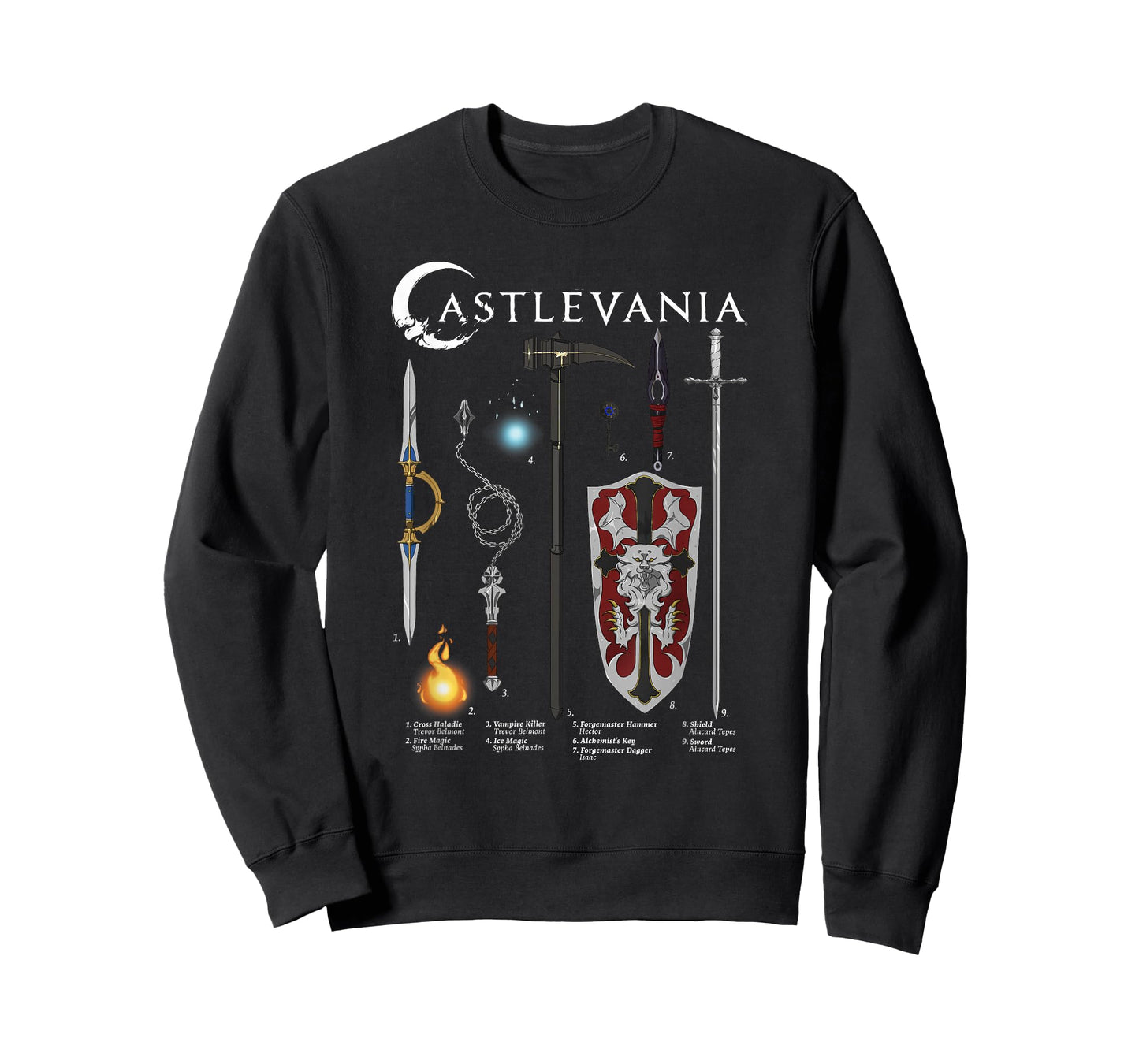 Castlevania Weapons Textbook Poster T-Shirt
