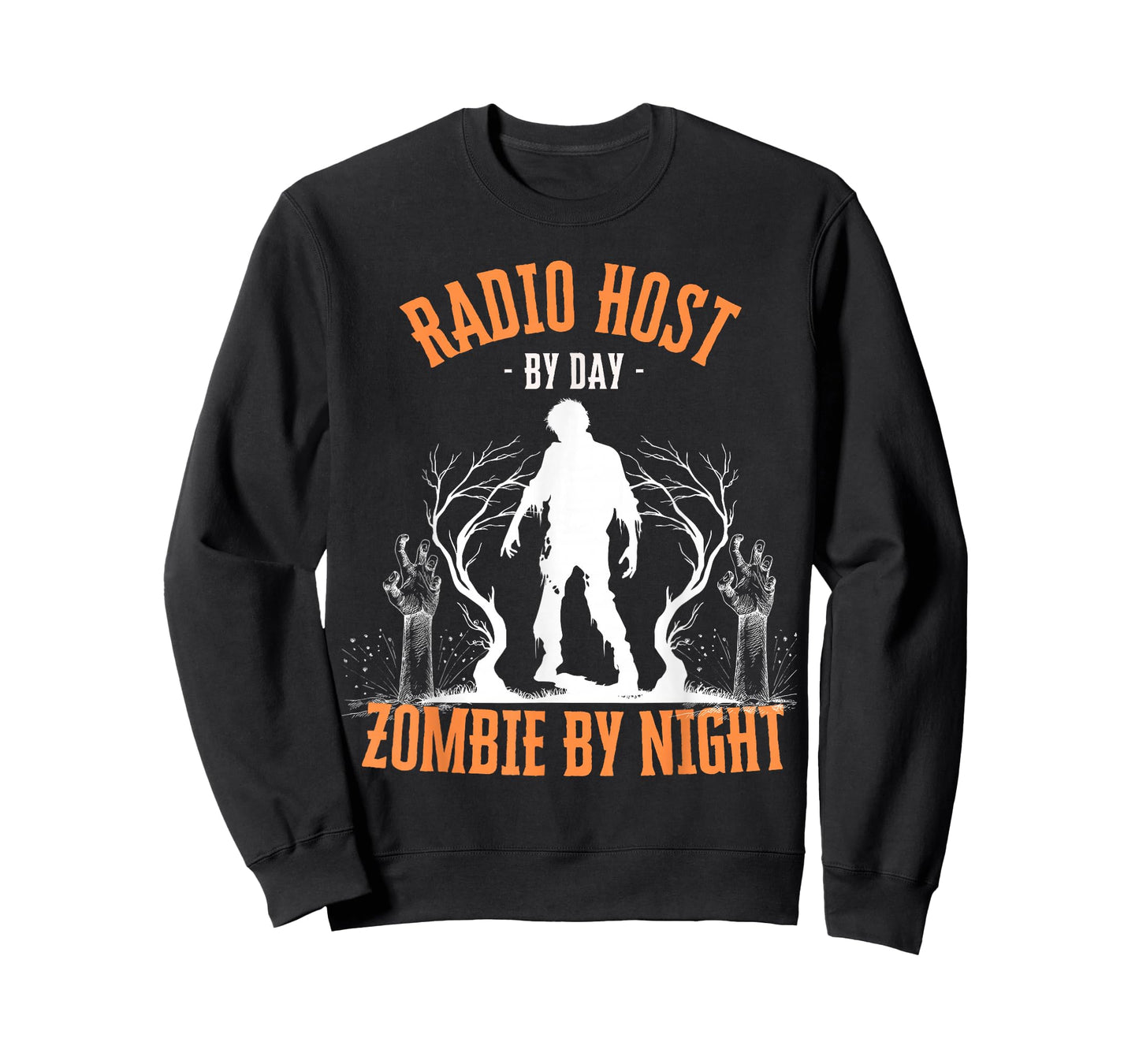 Radio Host by Day Zombie by Night Funny Halloween Creepy T-Shirt