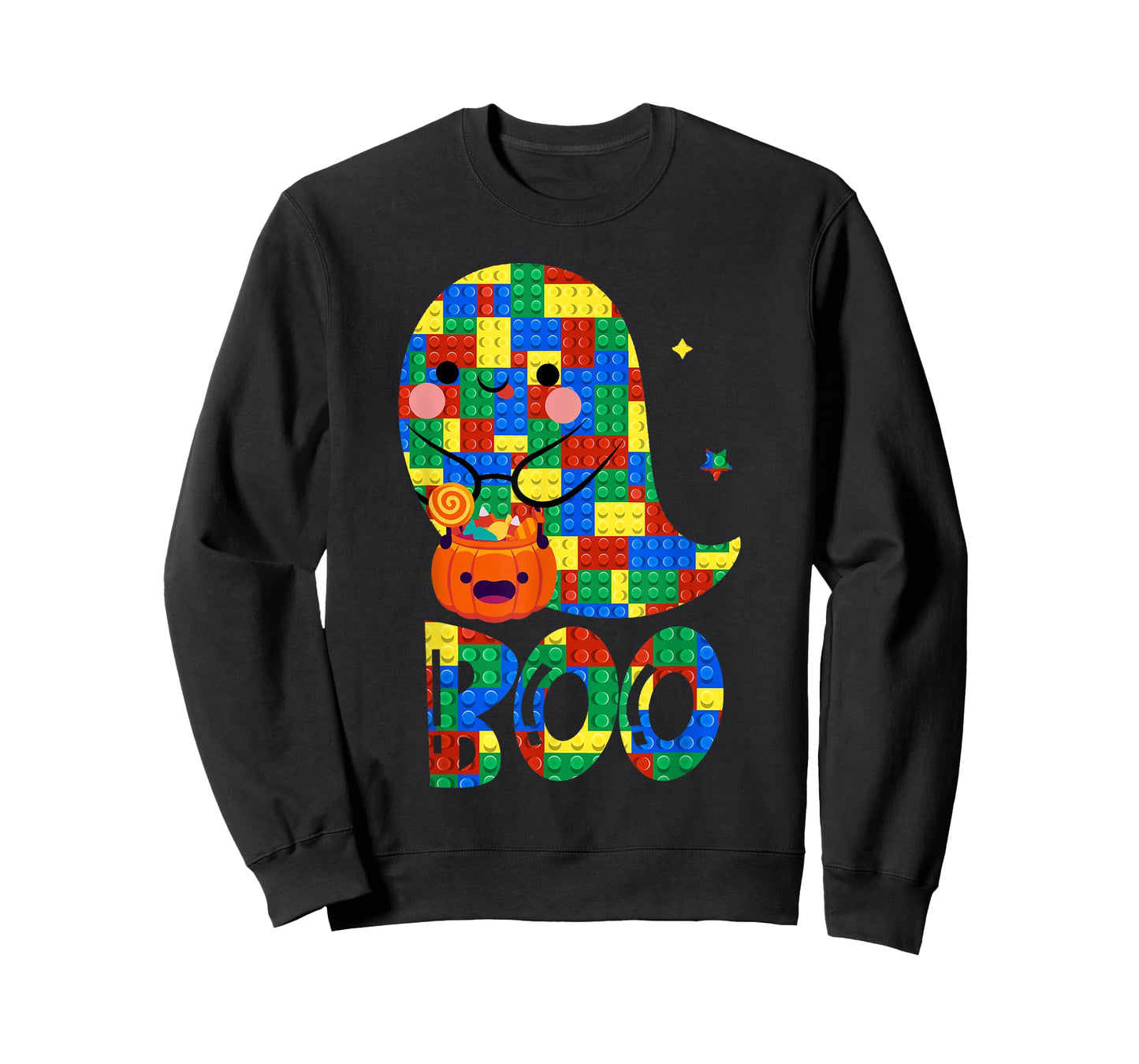 Building Blocks Ghost Boo Master Builder Halloween Costume T-Shirt